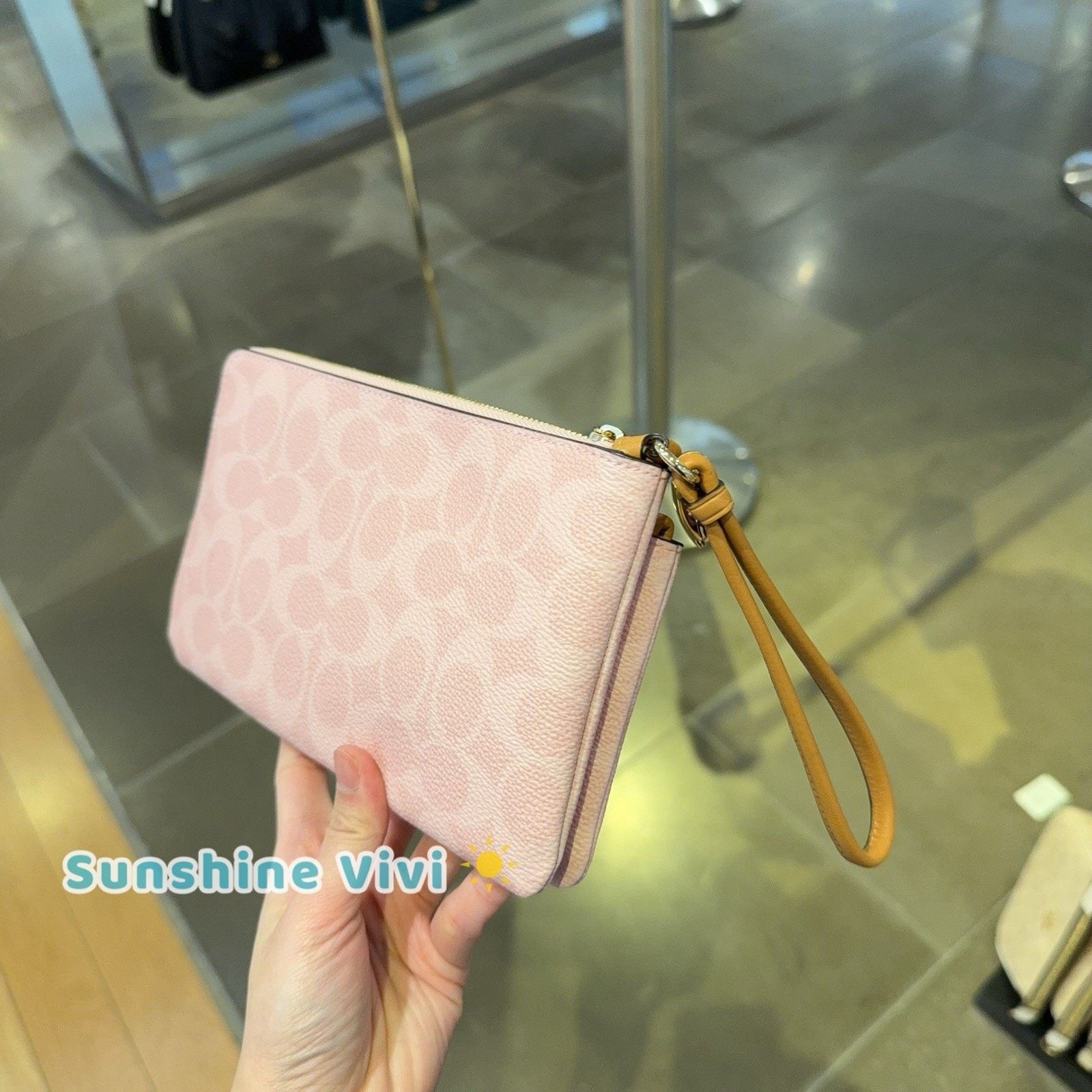 Coach NWT Coach Double Zip Wristlet With Charms CEF61 Powder Pink Size ONE SIZE - 7 Thumbnail