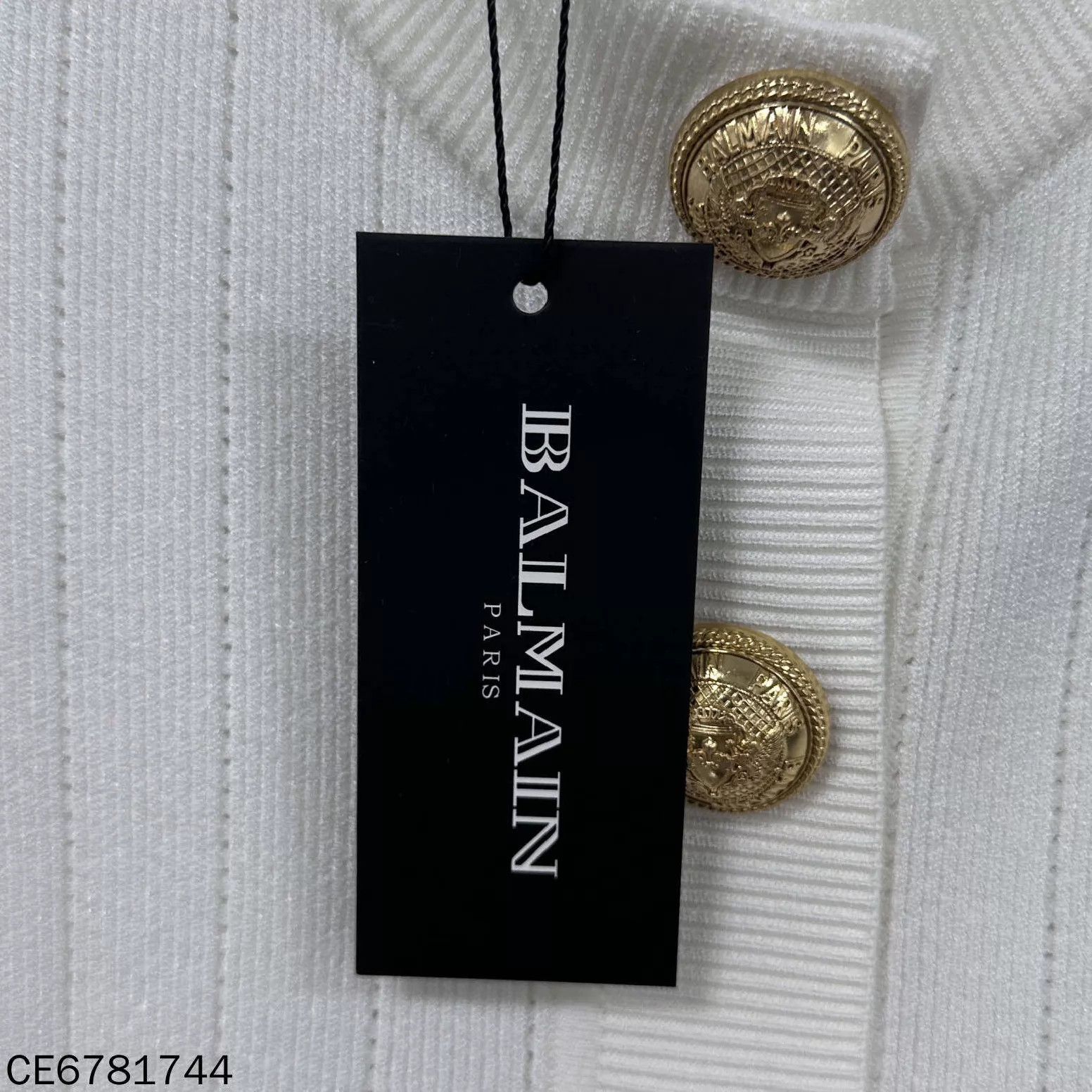 Balmain BALMAIN Women's Knit-Sleeve Gold Button Jacket 38 Size XS / US 0-2 / IT 36-38 - 7 Thumbnail