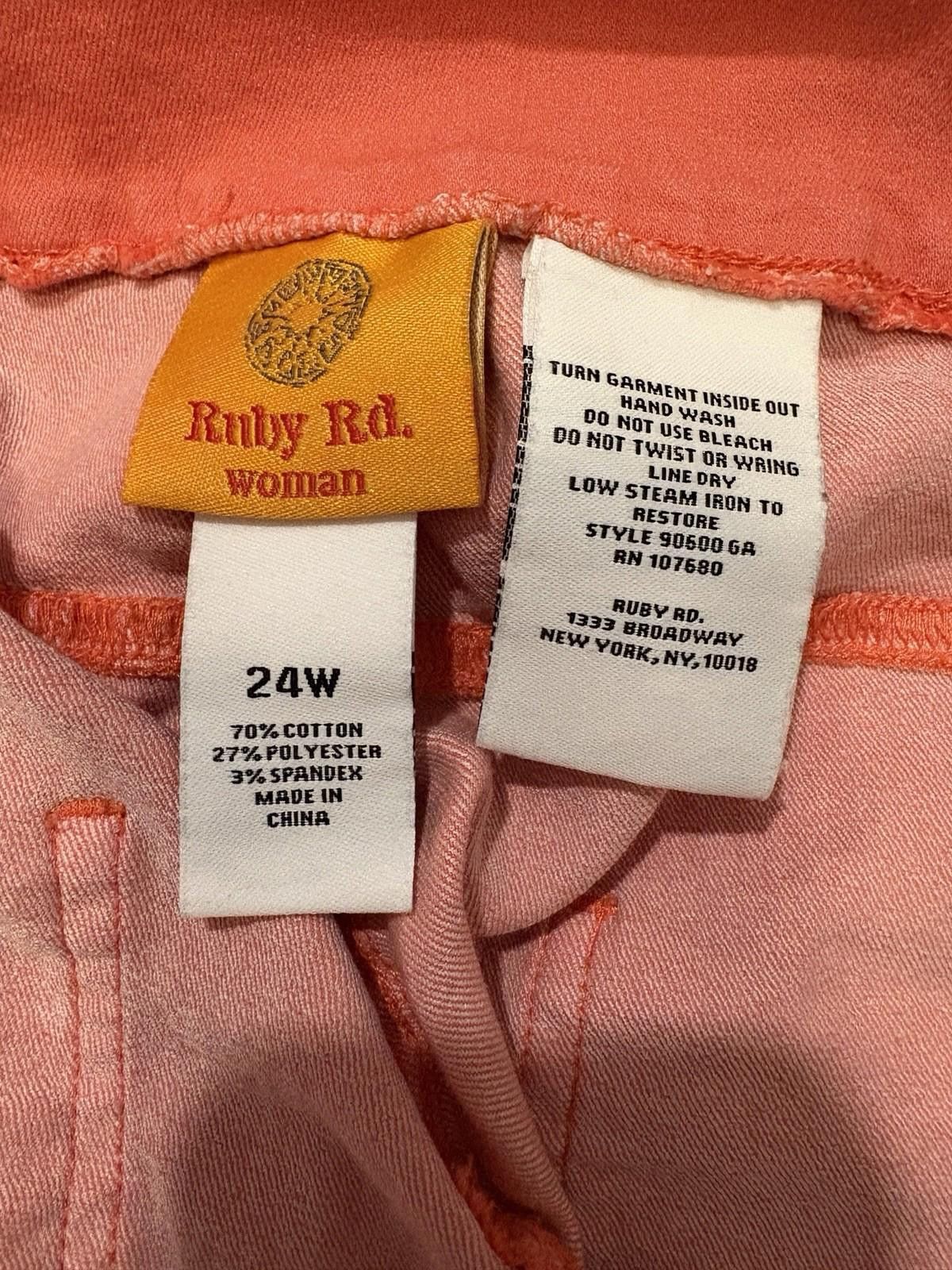 Other Ruby Rd Salmon Pink Jegging Jeans Women’s Plus Size 24W Size 42" / US 20 - 5 Thumbnail