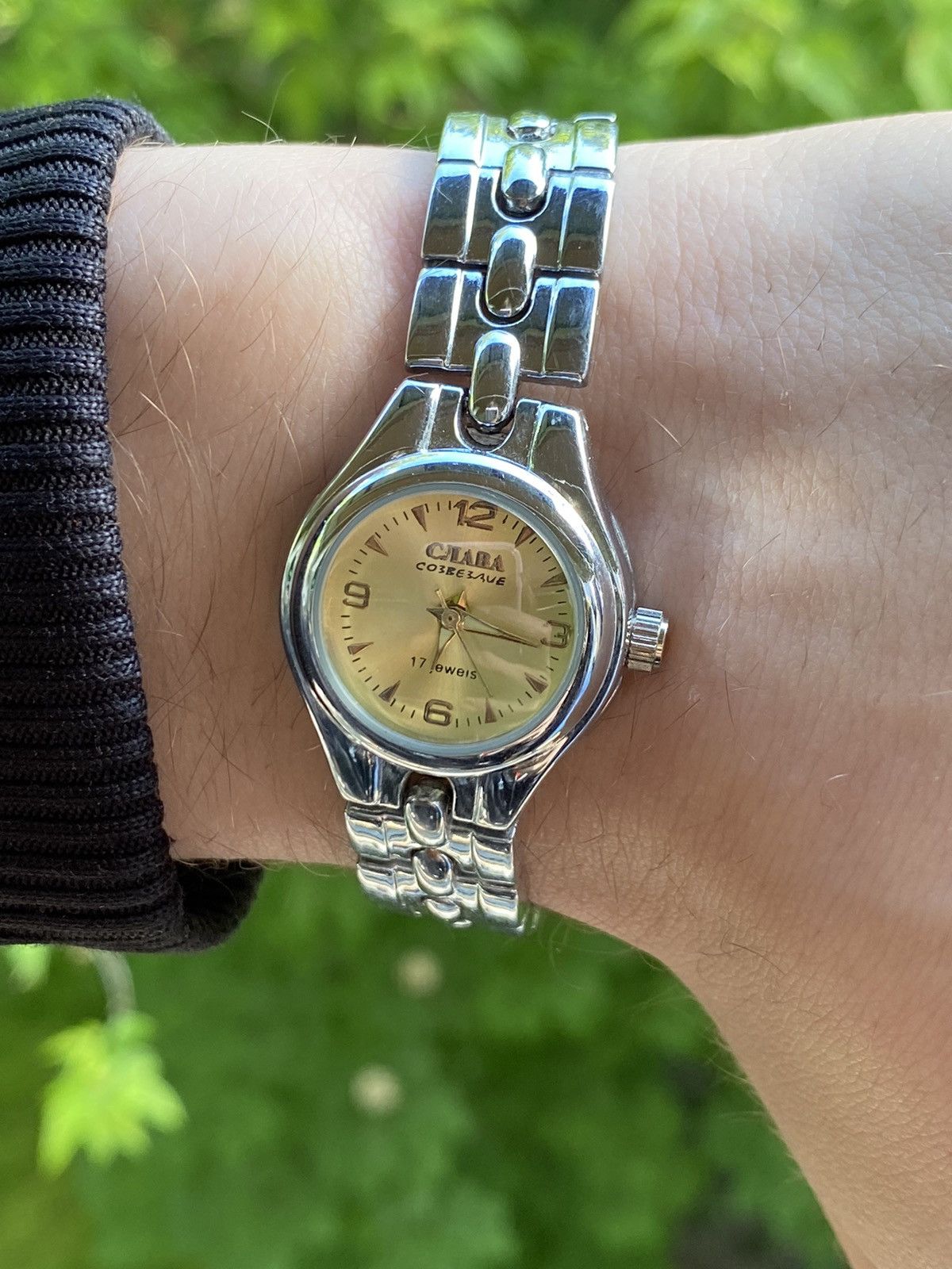 Jewelry × Vintage Stylish Watch - Silver 17 Jewel Design Size ONE SIZE - 4 Thumbnail