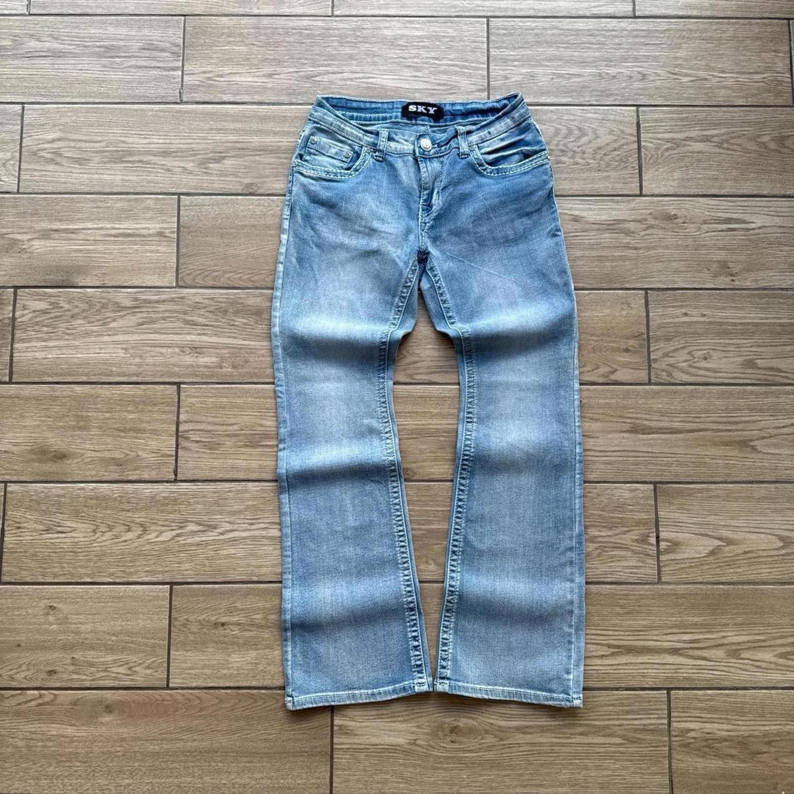 Other Y2K Sky Flared Denim Embroidered 00s Jeans Size 30" / US 8 / IT 44 - 2 Thumbnail