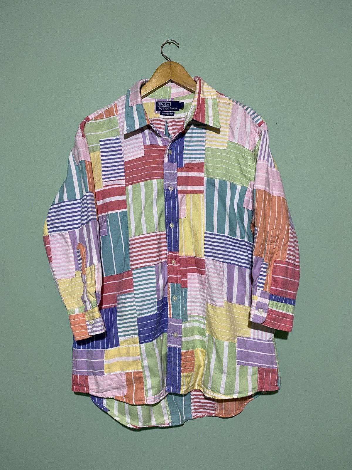 Polo Ralph Lauren POLO RALPH LAUREN PATCHWORK SHIRT 3/4 SLEEVE Size US L / EU 52-54 / 3 - 1 Thumbnail