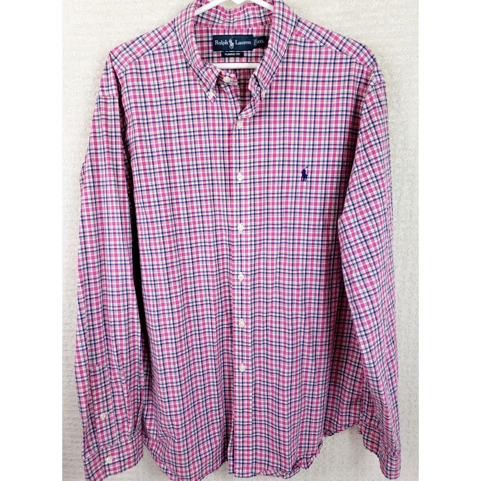 Ralph Lauren Ralph Lauren Shirt Mens XXL Pink Plaid Classic Fit Button-Up Long Sleeve Size US XXL / EU 58 / 5 - 2 Thumbnail
