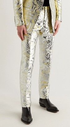 Tom Ford o1loc1c0724 61004D Wave-brocade Pant in Gold Multi Size US 34 / EU 50 - 1 Preview