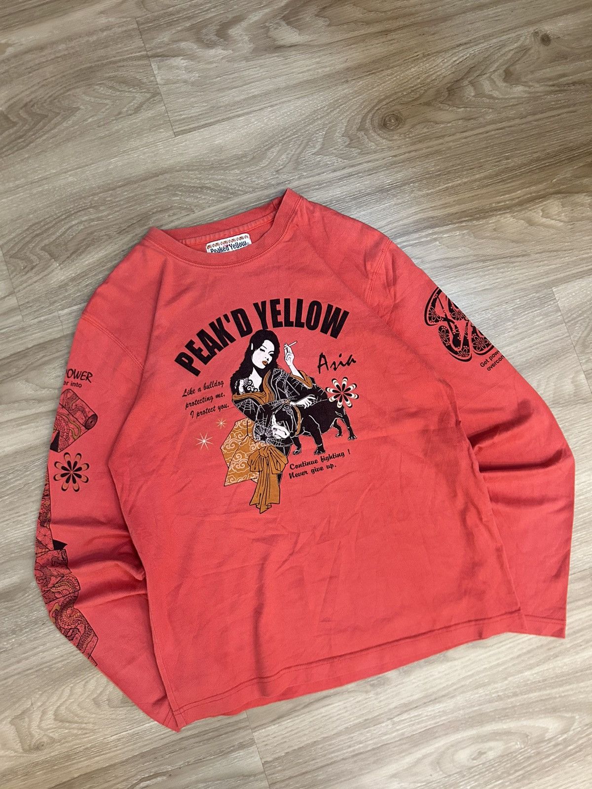 Japanese Brand Peaked Yellow "Graceful Japanese Anego" Long Sleeve Tee Size US S / EU 44-46 / 1 - 3 Thumbnail