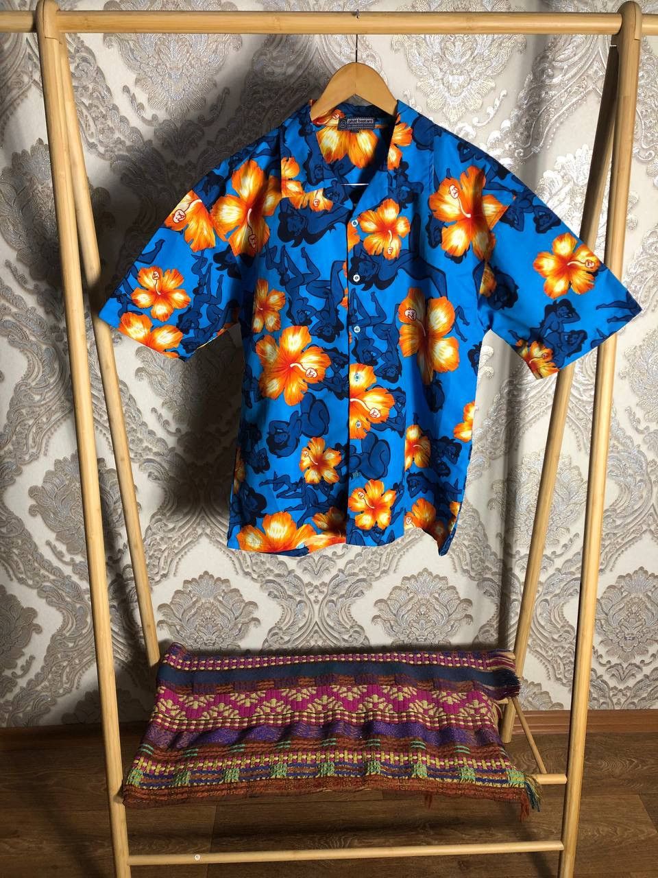 Hot Model Sex × Vintage VERY RARE SEXY DESIGNER WOMEN SHIRT FLOWERS HAWAII CASUAL Size US L / EU 52-54 / 3 - 1 Thumbnail