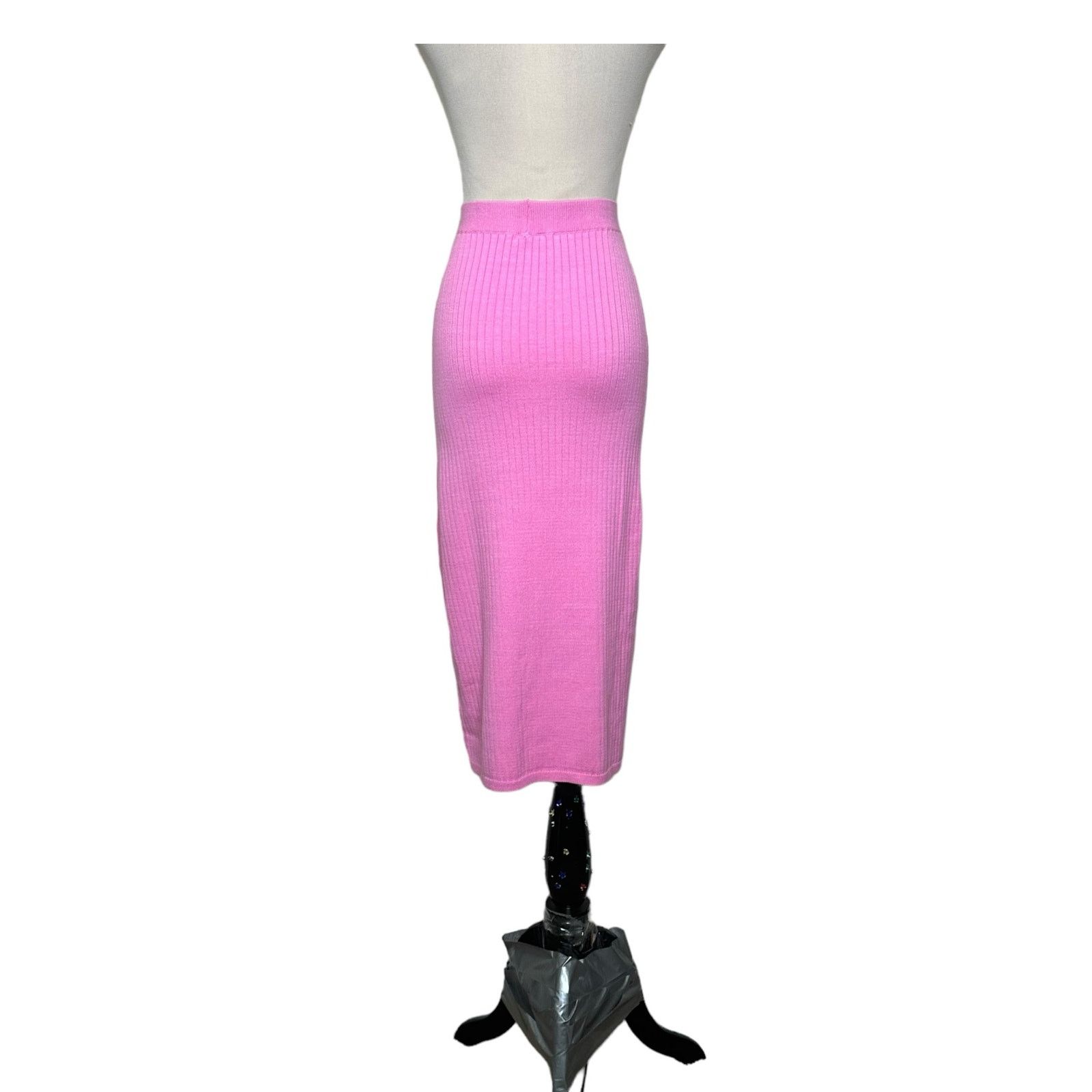 Free People Free People pink knit front slit midi pull on skirt size XS Size 26" / US 2 / IT 38 - 2 Thumbnail