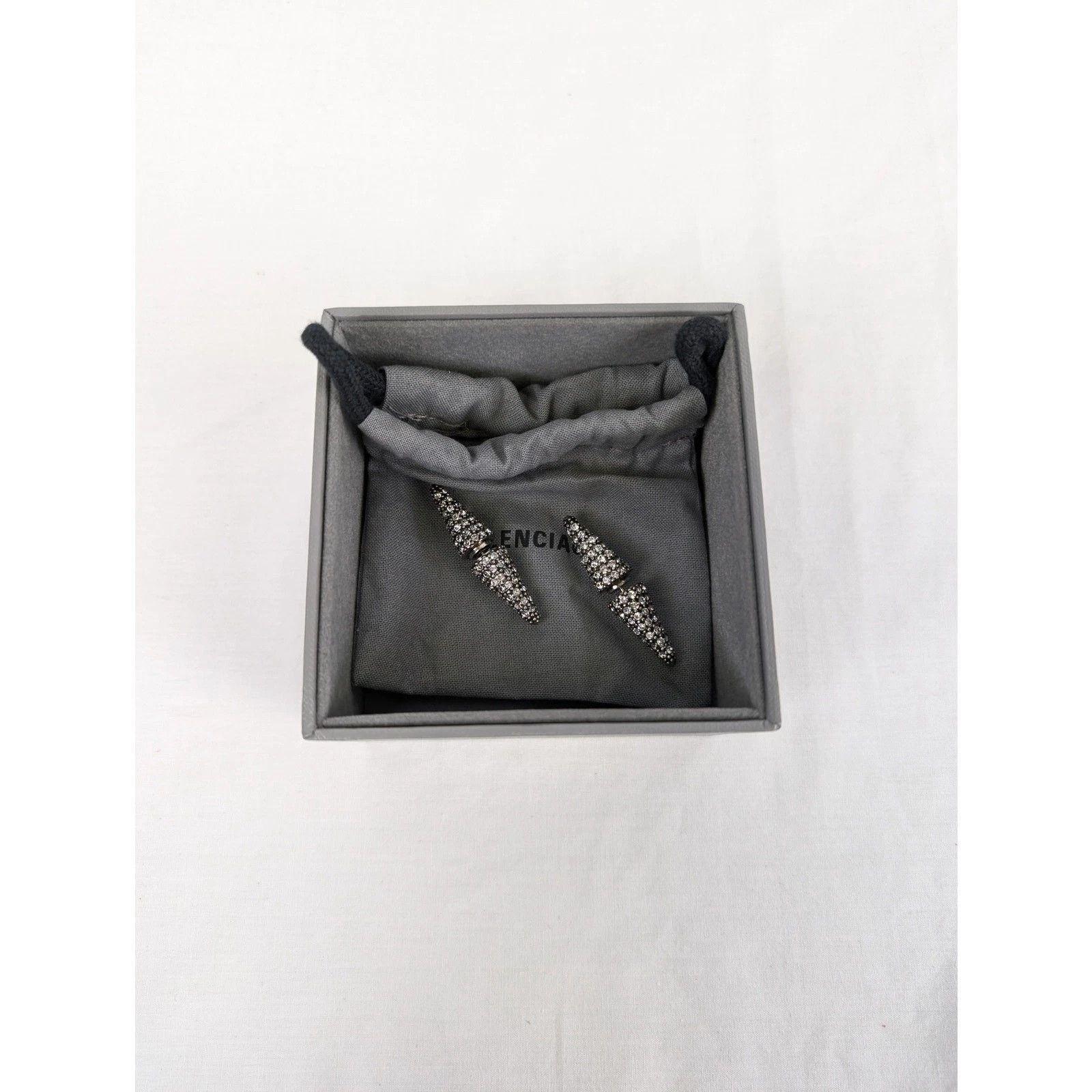 Balenciaga o1rshd1 Size: OS / Brass & Glass Cagole Spike Earrings Size ONE SIZE - 5 Thumbnail