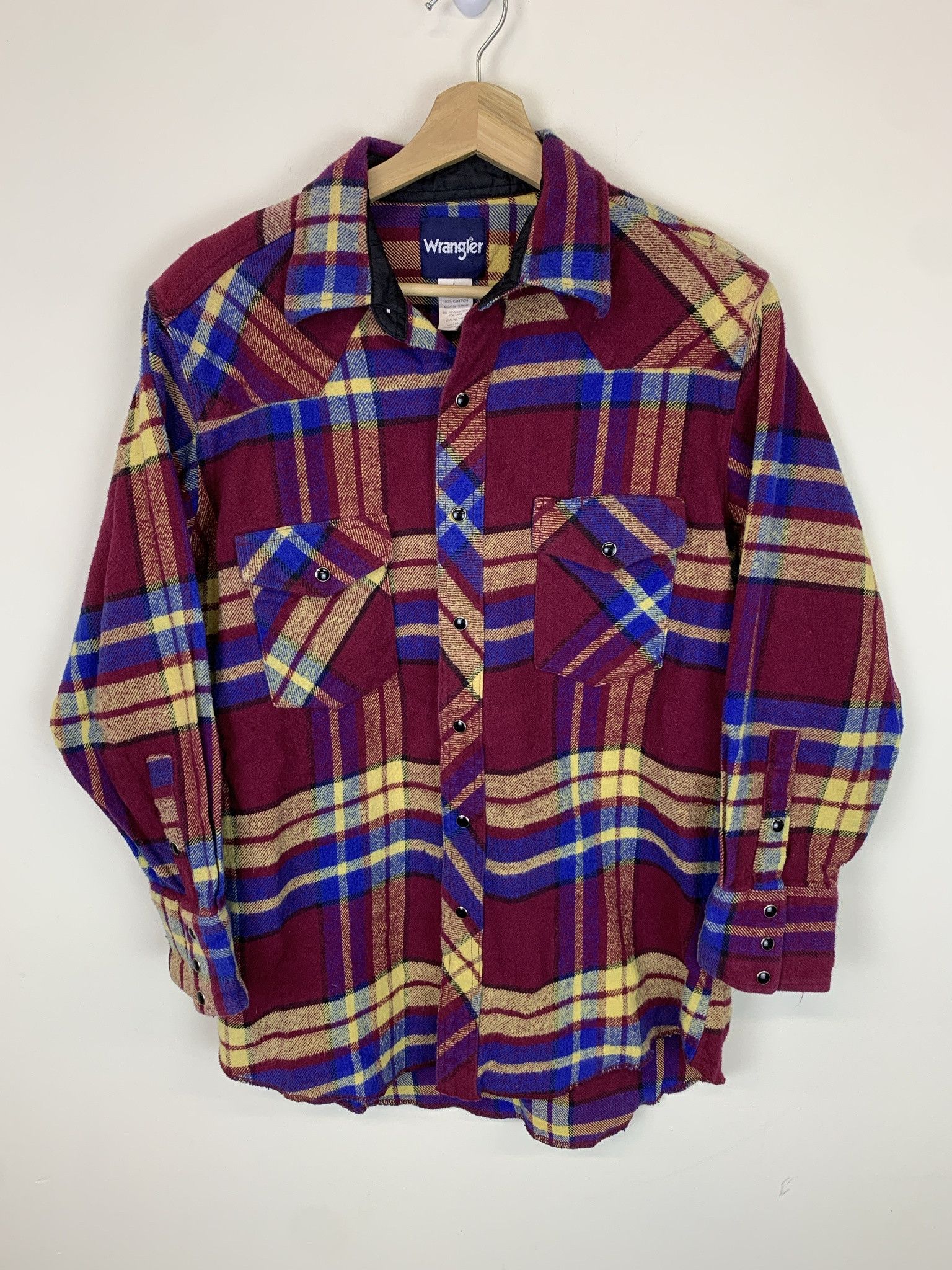 Flannel × Vintage Vintage Wrangler Pearl Snap Heavy Flannel Size L Size US L / EU 52-54 / 3 - 1 Thumbnail
