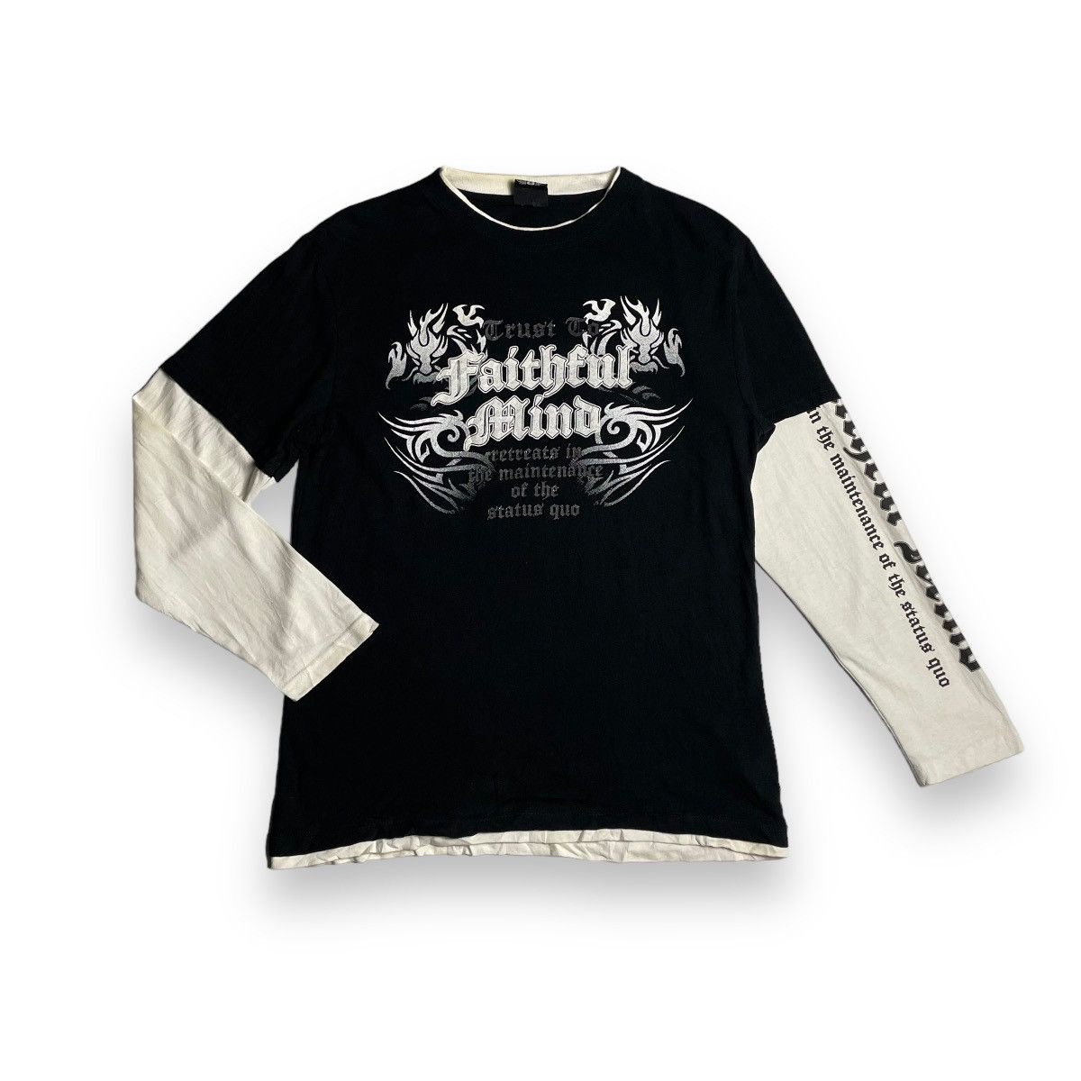 14th Addiction 🇯🇵 Y2K BEAUMERE POEM PUNK DOUBLE LAYER TSHIRT Size US M / EU 48-50 / 2 - 1 Thumbnail