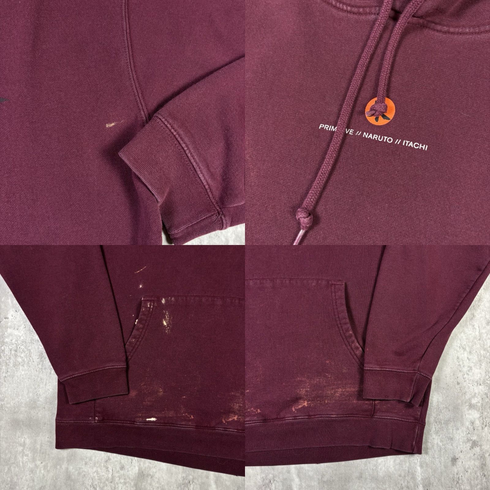 Primitive Primitive Naruto Hoodie Mens L Maroon Pullover Itachi Skateboarding Anime X Primitive Apparel Hooded Pockets Regular Knit Cotton Polyester Logo Size US L / EU 52-54 / 3 - 8 Thumbnail