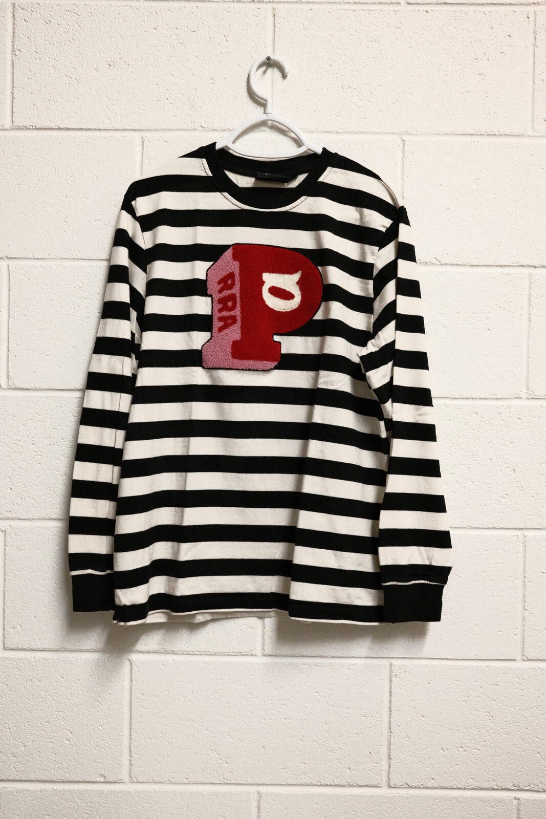 Parra Parra Black and White Striped Long Sleeve Shirt with Red 'P' Size US M / EU 48-50 / 2 - 1 Thumbnail