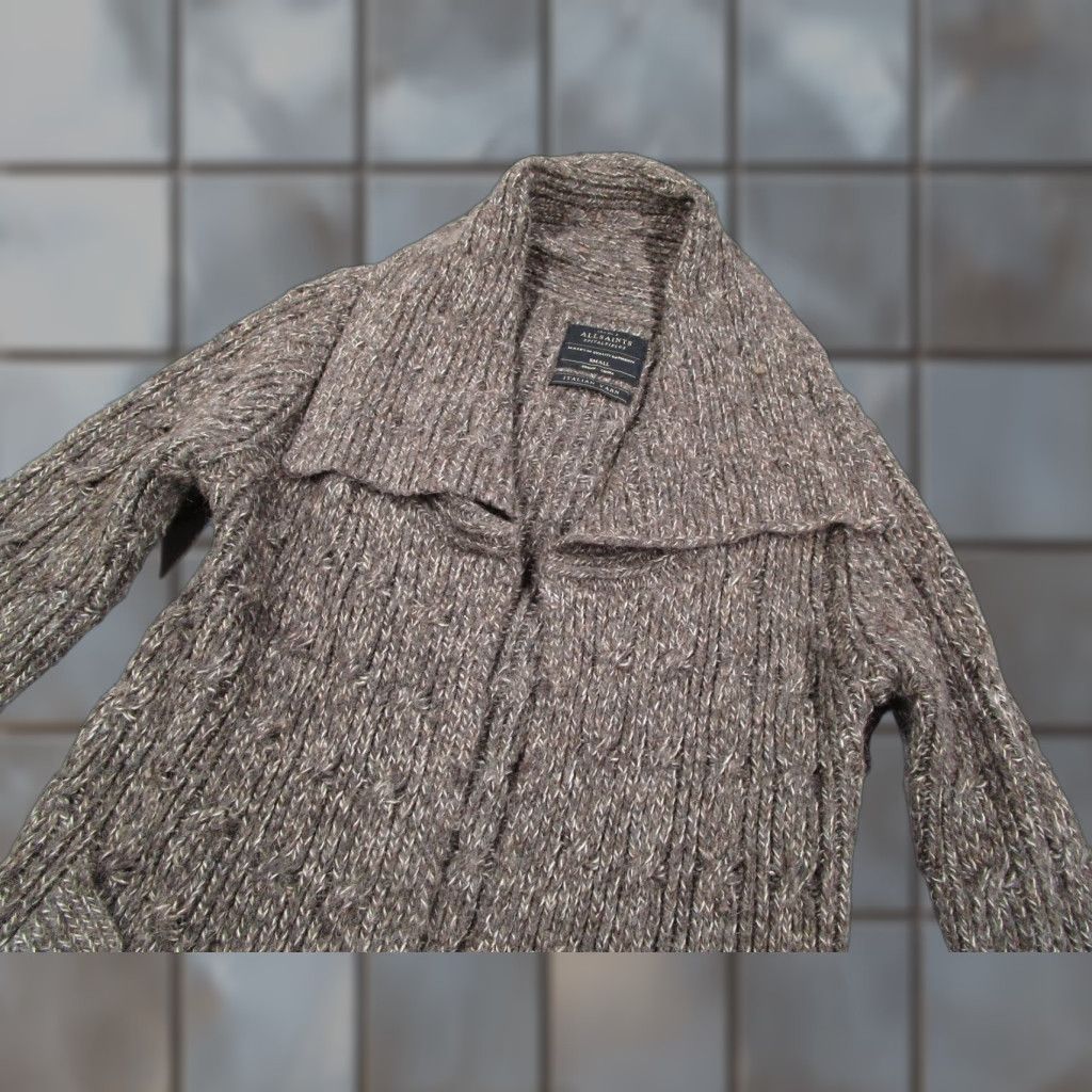 Allsaints AllSaints Sweater Womens Small Brown Ahkka Cardigan Open Front Size S / US 4 / IT 40 - 1 Thumbnail