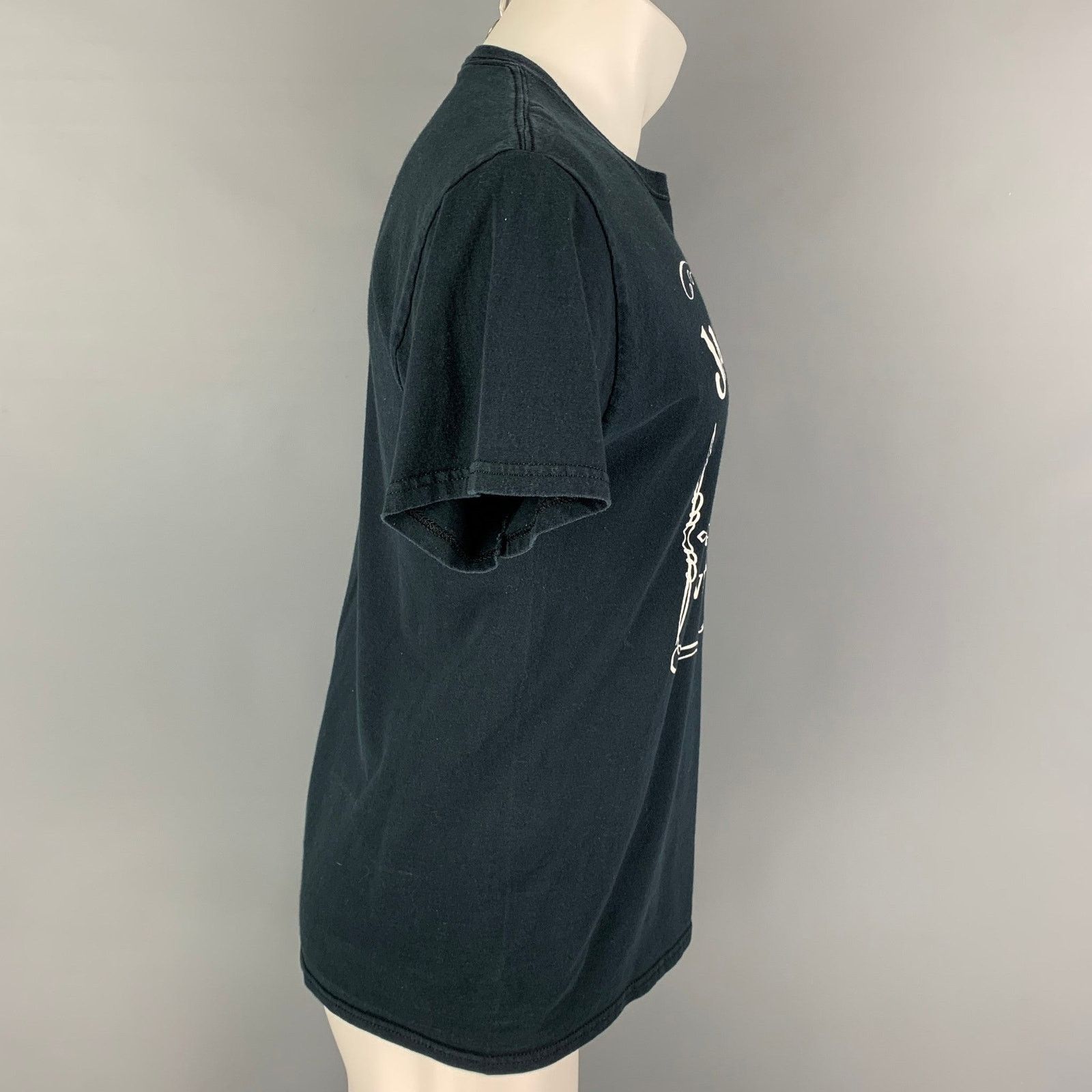 Vintage VINTAGE Size M Navy Graphic Cotton Crew-Neck T-shirt Size US M / EU 48-50 / 2 - 2 Thumbnail