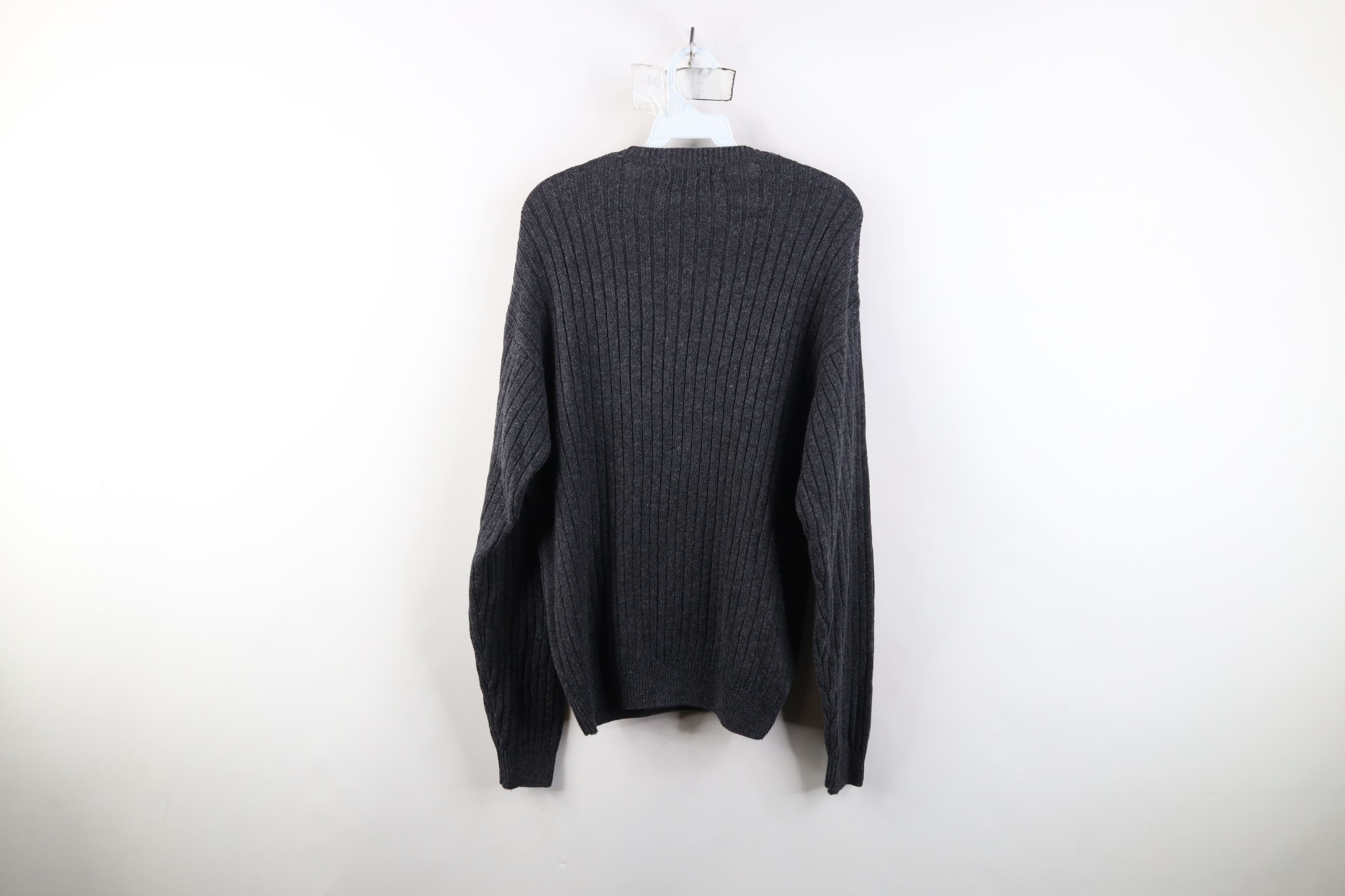 Vintage Vintage 90s Streetwear Blank Ribbed Knit Crewneck Sweater Size US L / EU 52-54 / 3 - 8 Thumbnail