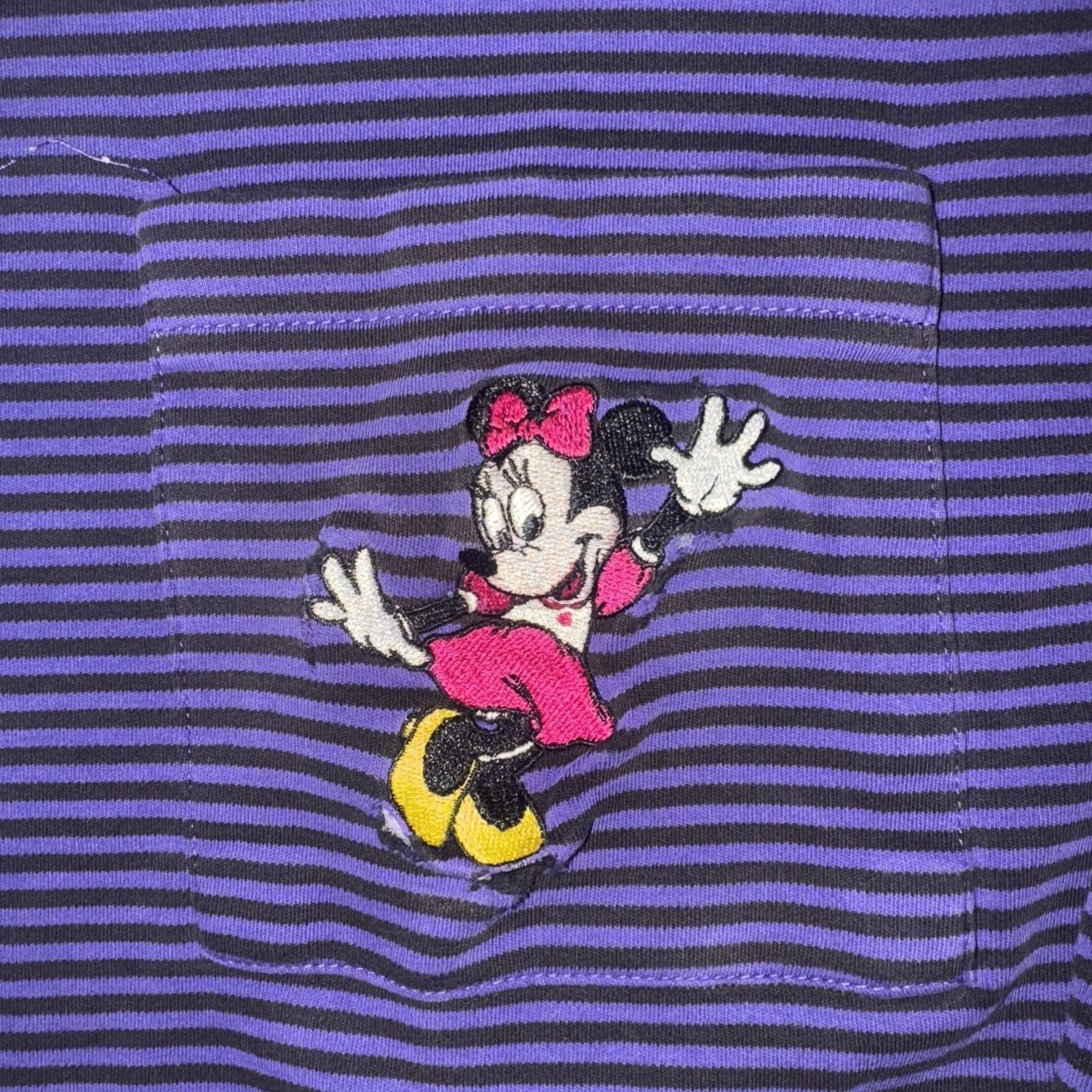 Disney × Vintage Disney Minnie Mouse Striped Mockneck Purple XL Oversized Size US XL / EU 56 / 4 - 2 Thumbnail