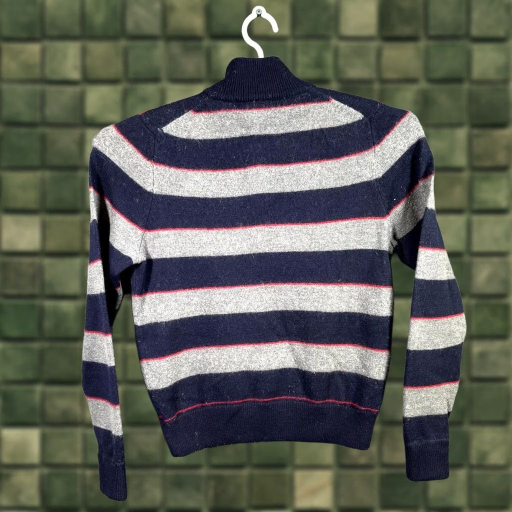 Brooks Brothers Brooks Brothers Sweater Mens S Navy Gray Striped 100% Merino Wool 1/4 Zip Cozy Size US S / EU 44-46 / 1 - 1 Thumbnail
