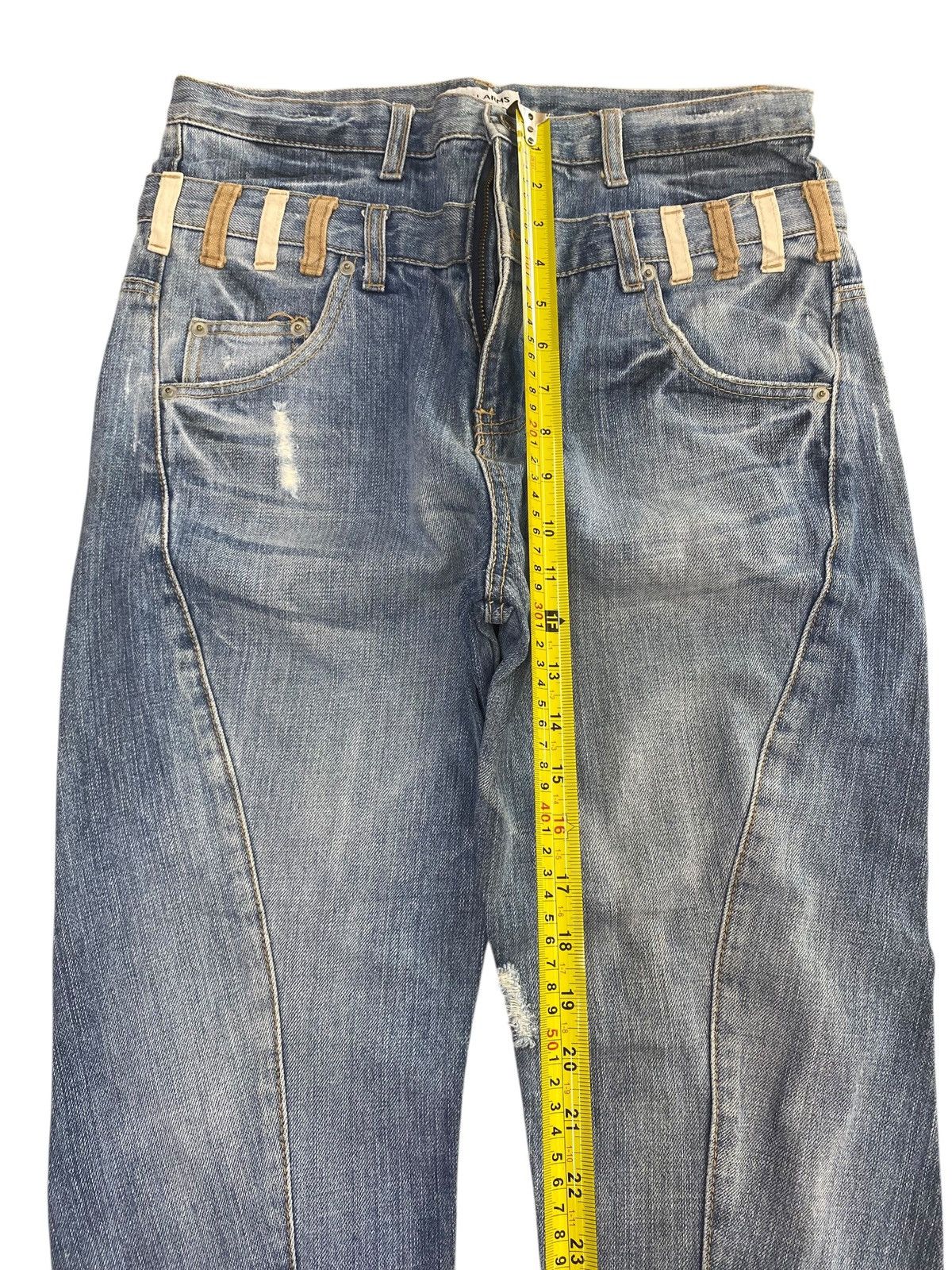 Japanese Brand Japanese Brand Double Waist Style Twist Leg Jeans Size US 30 / EU 46 - 6 Thumbnail