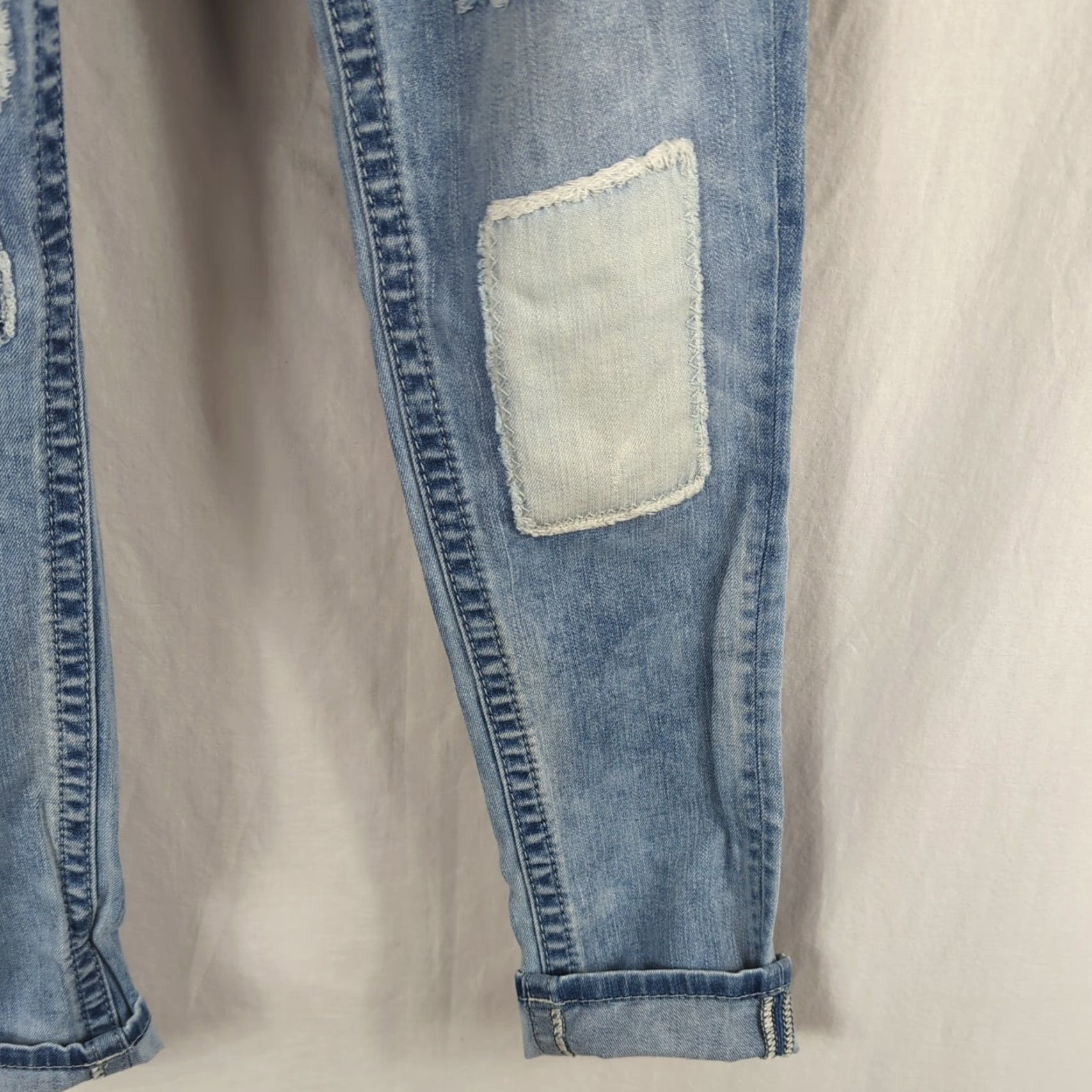 Miss Me VINTAGE Miss Me Womens Jeans Cuffed Skinny Size 27 Distressed Patchwork Denim Boots? No, exclude boots. Size 27" / US 4 / IT 40 - 5 Thumbnail