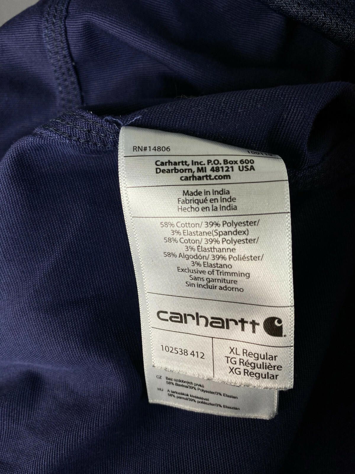 Carhartt Men Carhartt Navy Blue Cotton Button Up Overshirt Size XL Size US XL / EU 56 / 4 - 11 Thumbnail