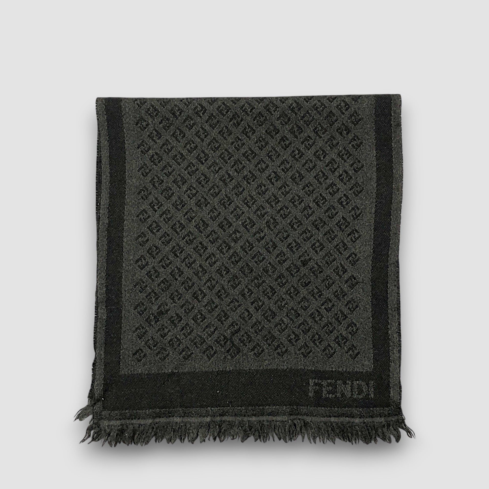 Fendi Vintage Fendi Scarf Muffler Wool FF Zucca Monogram Scarves Size ONE SIZE - 2 Thumbnail