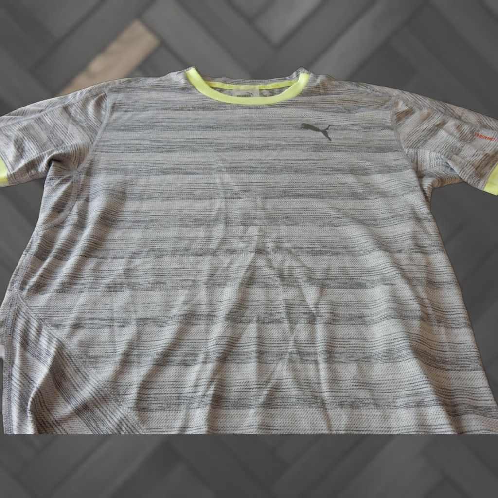 Puma PUMA T Shirt Men M Short Sleeve Activewear Gray Striped Shirt Size US M / EU 48-50 / 2 - 1 Thumbnail