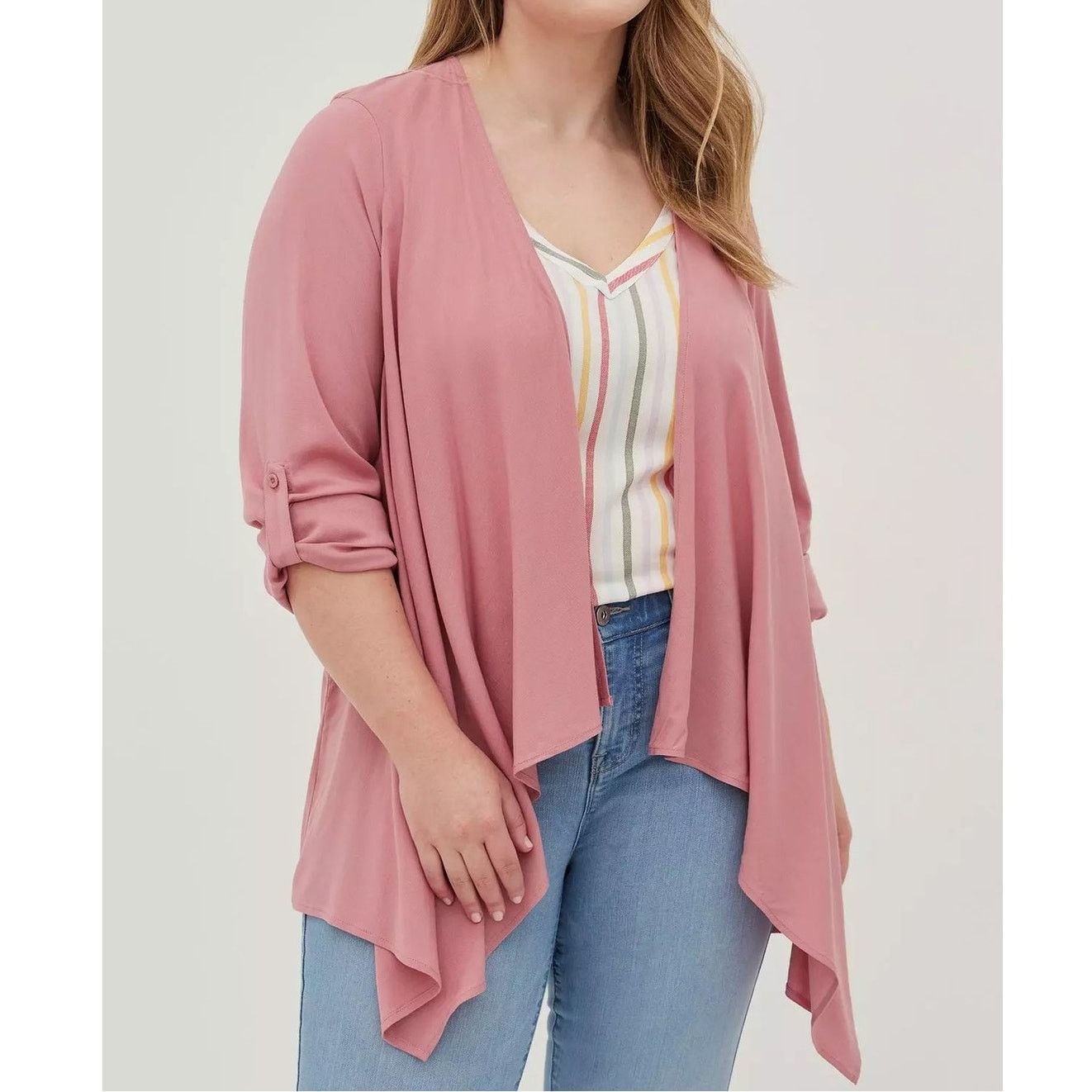Torrid Torrid Womens Textured Drape Kimono Size 4X Stretch Layering Size 4XL / US 24-26 - 1 Thumbnail