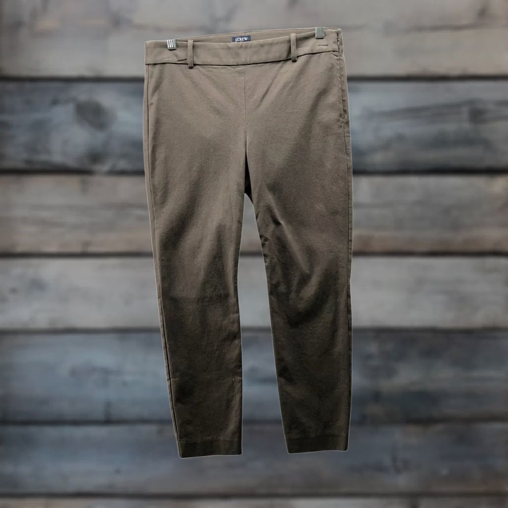J.Crew J.CREW Winnie Pant Womens 8 Brown Skinny Rise Mid Stretch Cotton Blend Twill Side Zip Pockets Slim Leg Dress Pants - Vintage: No Size 30" / US 8 / IT 44 - 1 Thumbnail