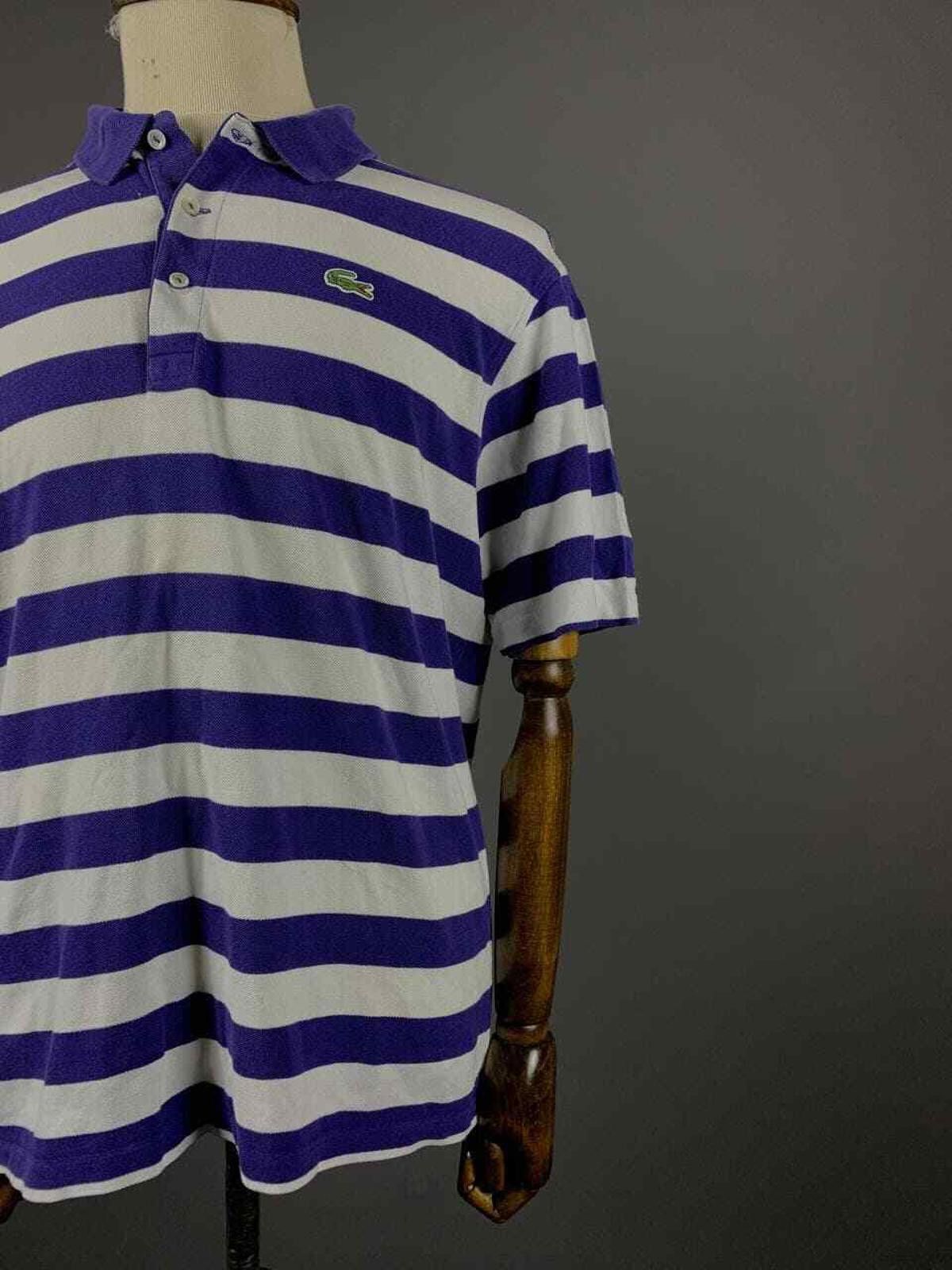 Lacoste Men Lacoste 5191L Blue White Stripe Shirt Size 6 / L - XL Size US M / EU 48-50 / 2 - 5 Thumbnail
