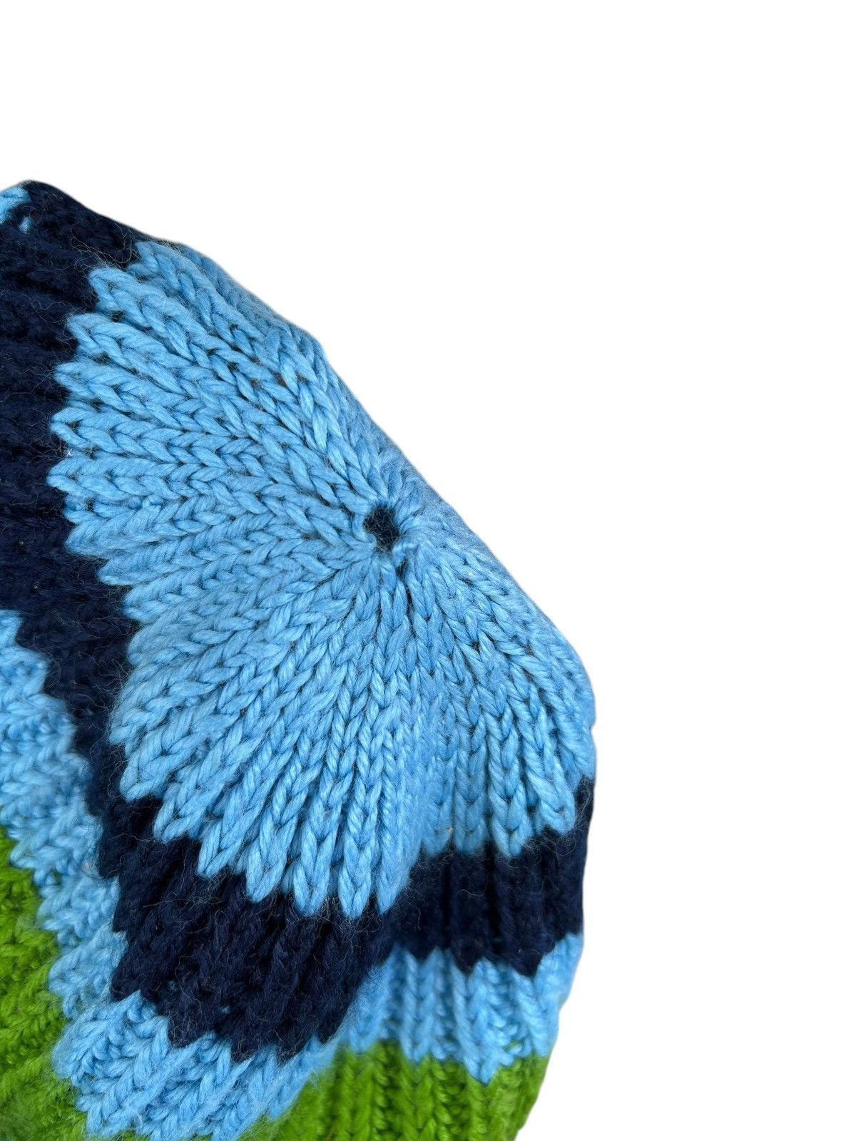 Japanese Brand × Kapital × Vintage Stripe Crochet Knitt Big Beanie Hats Size ONE SIZE - 4 Thumbnail