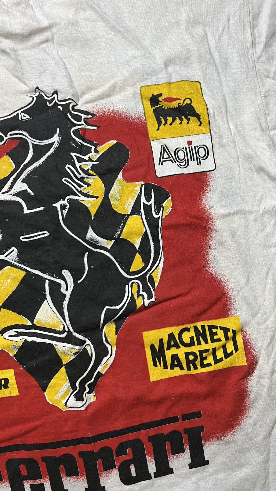 Ferrari VTG 90’s Ferrari G.Berger 412 T2 overprinted AGIP t shirt Size US XXL / EU 58 / 5 - 9 Thumbnail