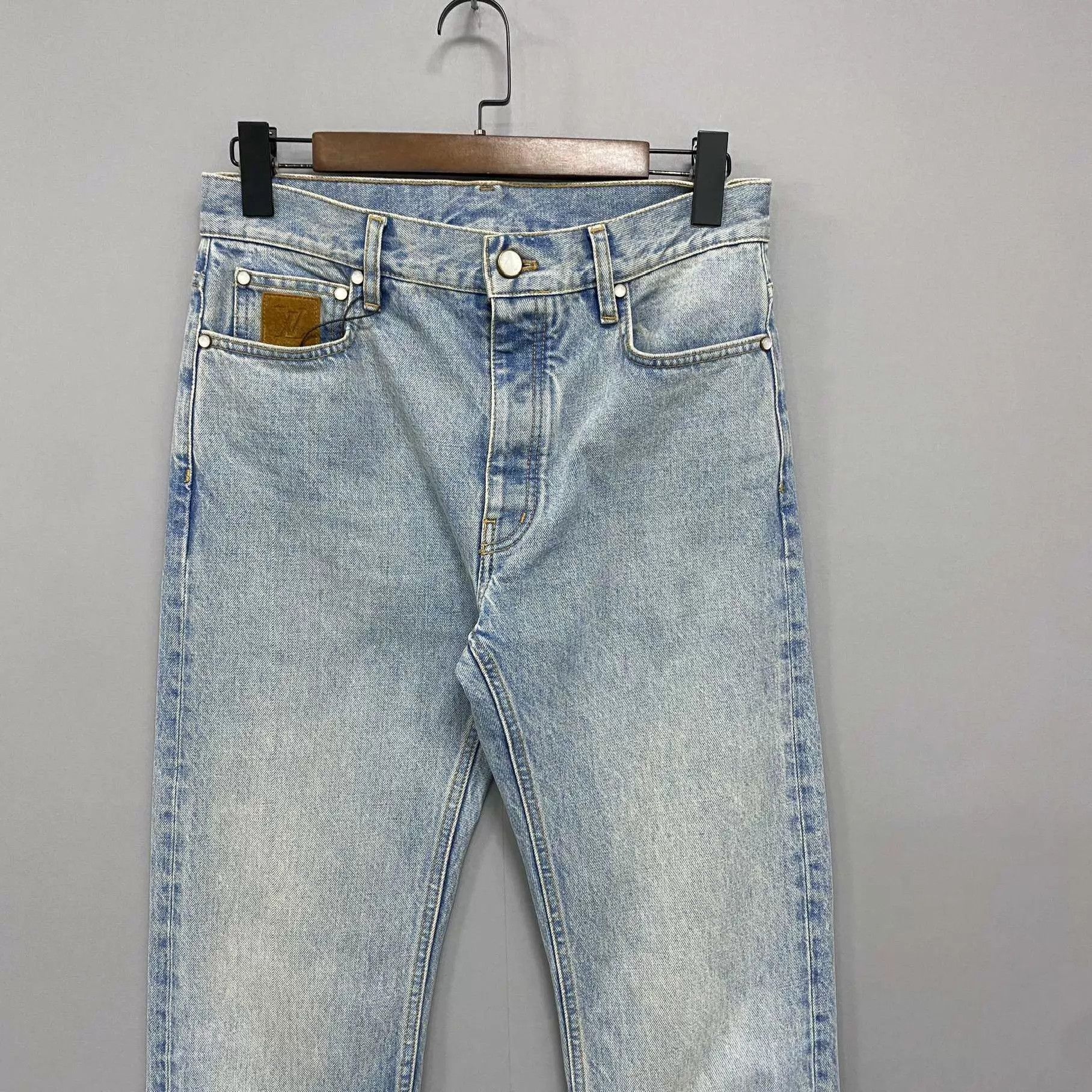 Louis Vuitton LV ss25 new jeans sewn pearl button leather patch 29 99new Size 29" - 2 Thumbnail