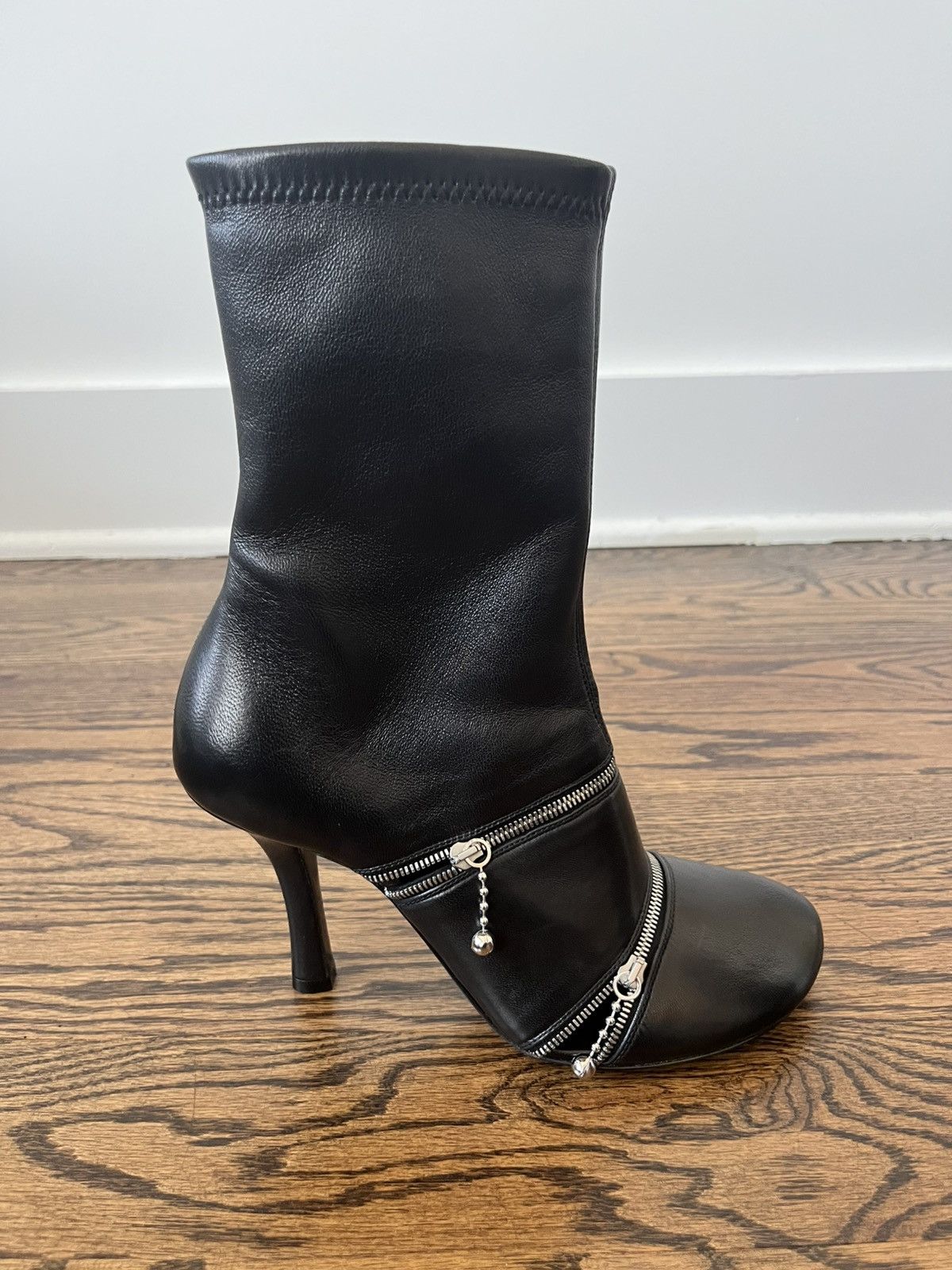 Burberry Burberry Leather Peep Boots Size US 7 / IT 37 - 9 Thumbnail