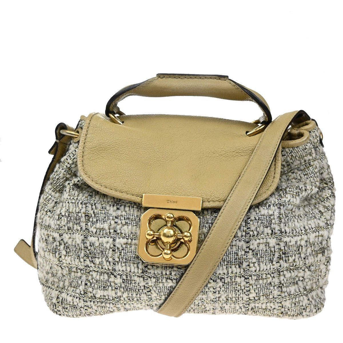 Chloe Chloe Elsie Shoulder Bag Tweed Leather Size ONE SIZE - 1 Thumbnail