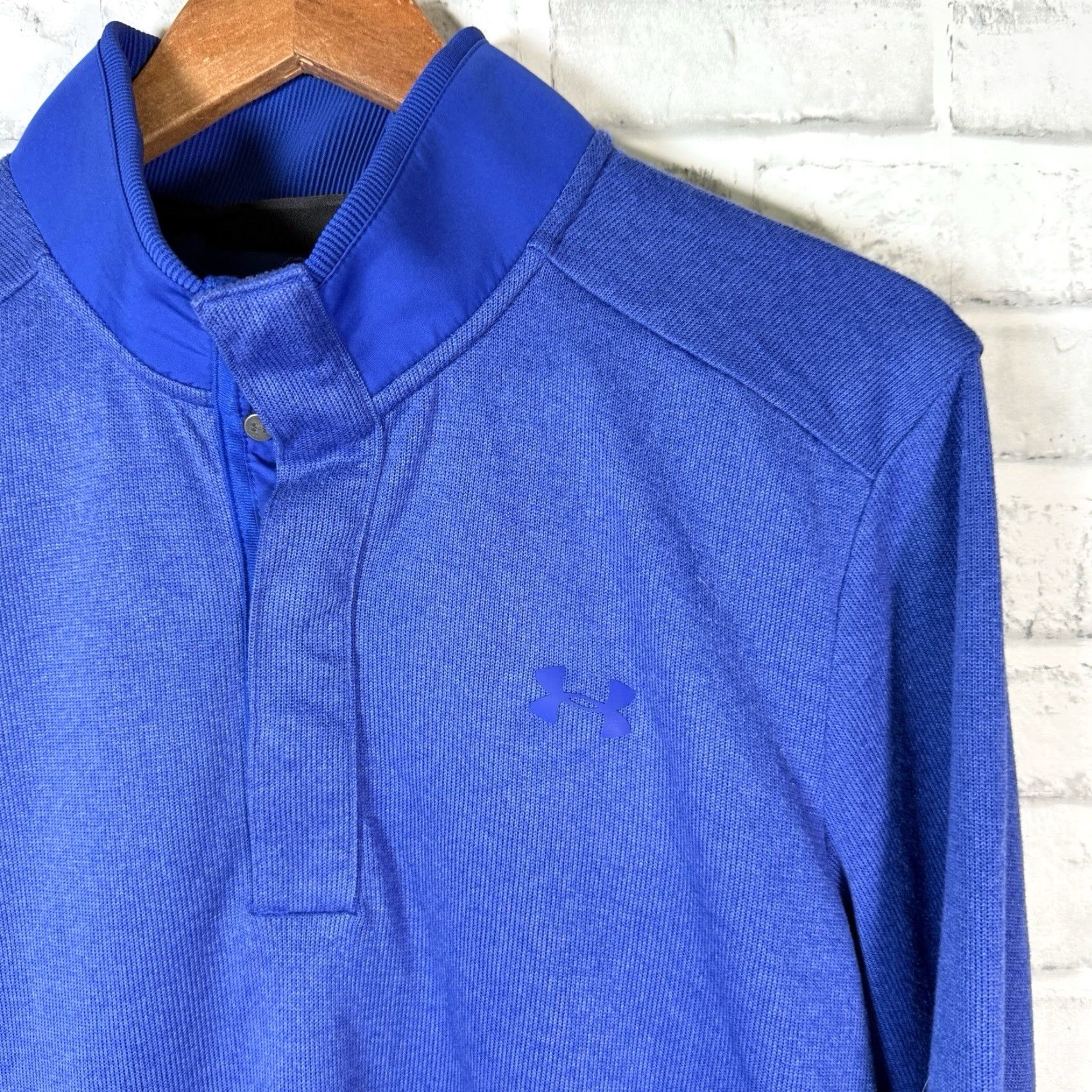 Under Armour VINTAGE Under Armour Golf ColdGear Long Sleeve Pullover Mens Size M Blue Activewear Size US M / EU 48-50 / 2 - 2 Thumbnail
