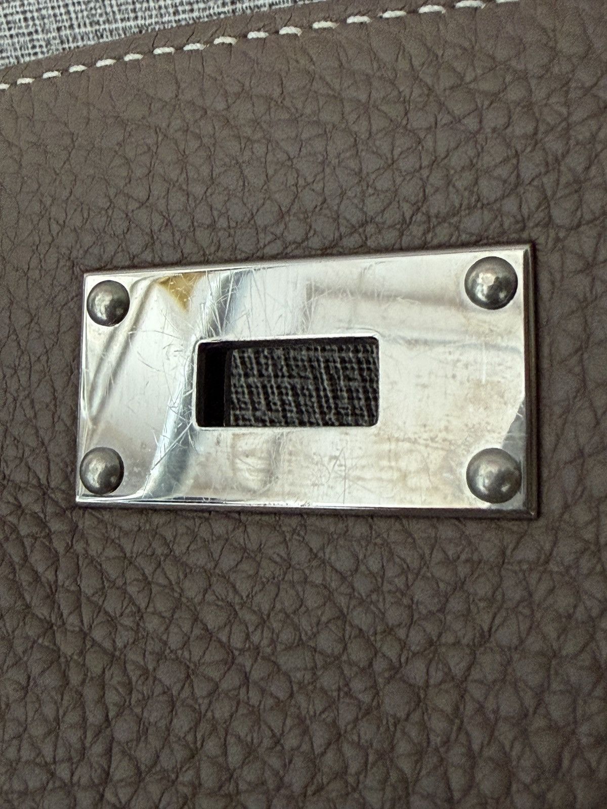 Hermes Hermes Etoupe Gray Togo Kelly Shoulder Handbag Size ONE SIZE - 5 Thumbnail