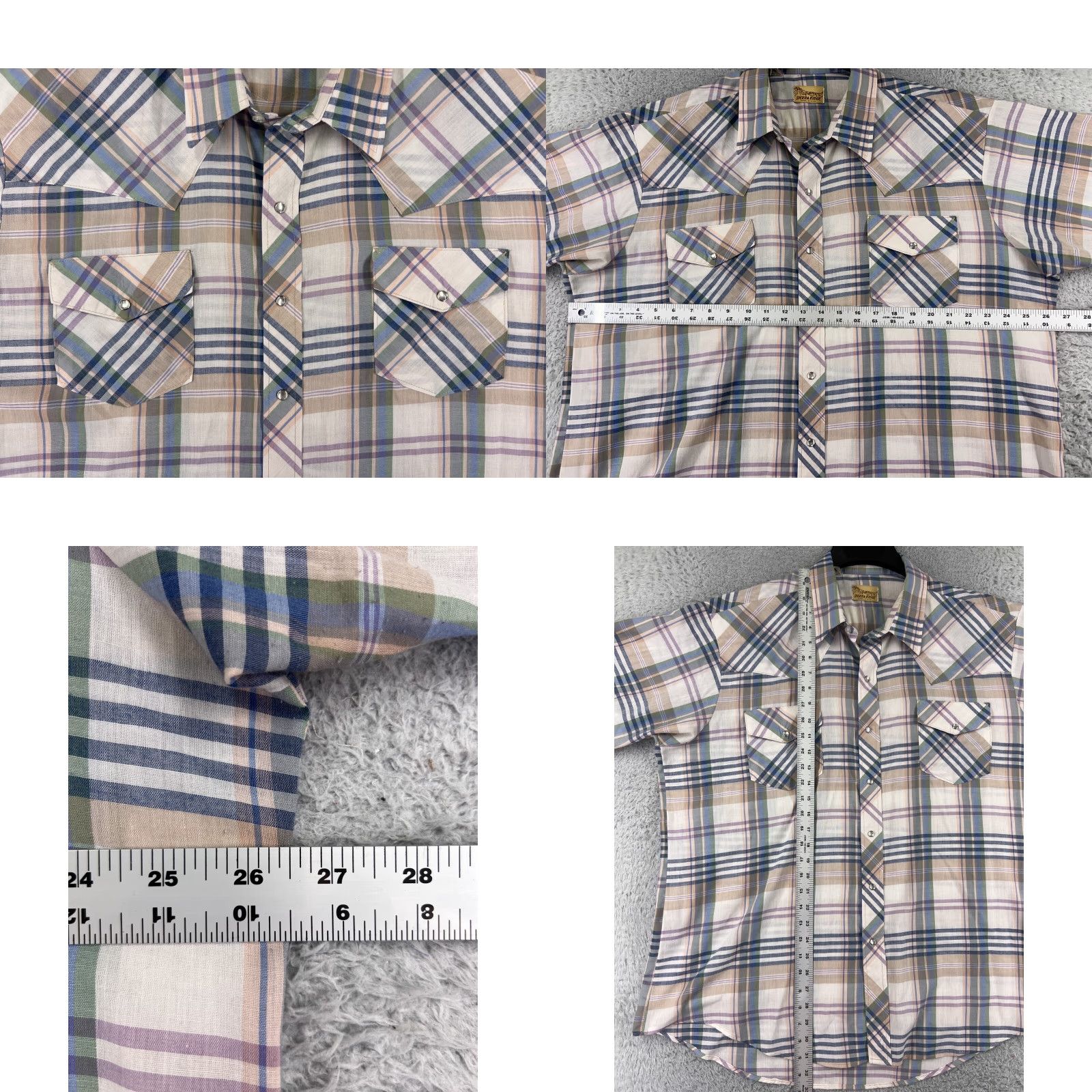 Vintage Sierra Ridge Shirt Mens 2XL XXL Blue Beige Purple Plaid Pearl Snap Western Button-Up Casual Workwear Size US XXL / EU 58 / 5 - 8 Thumbnail