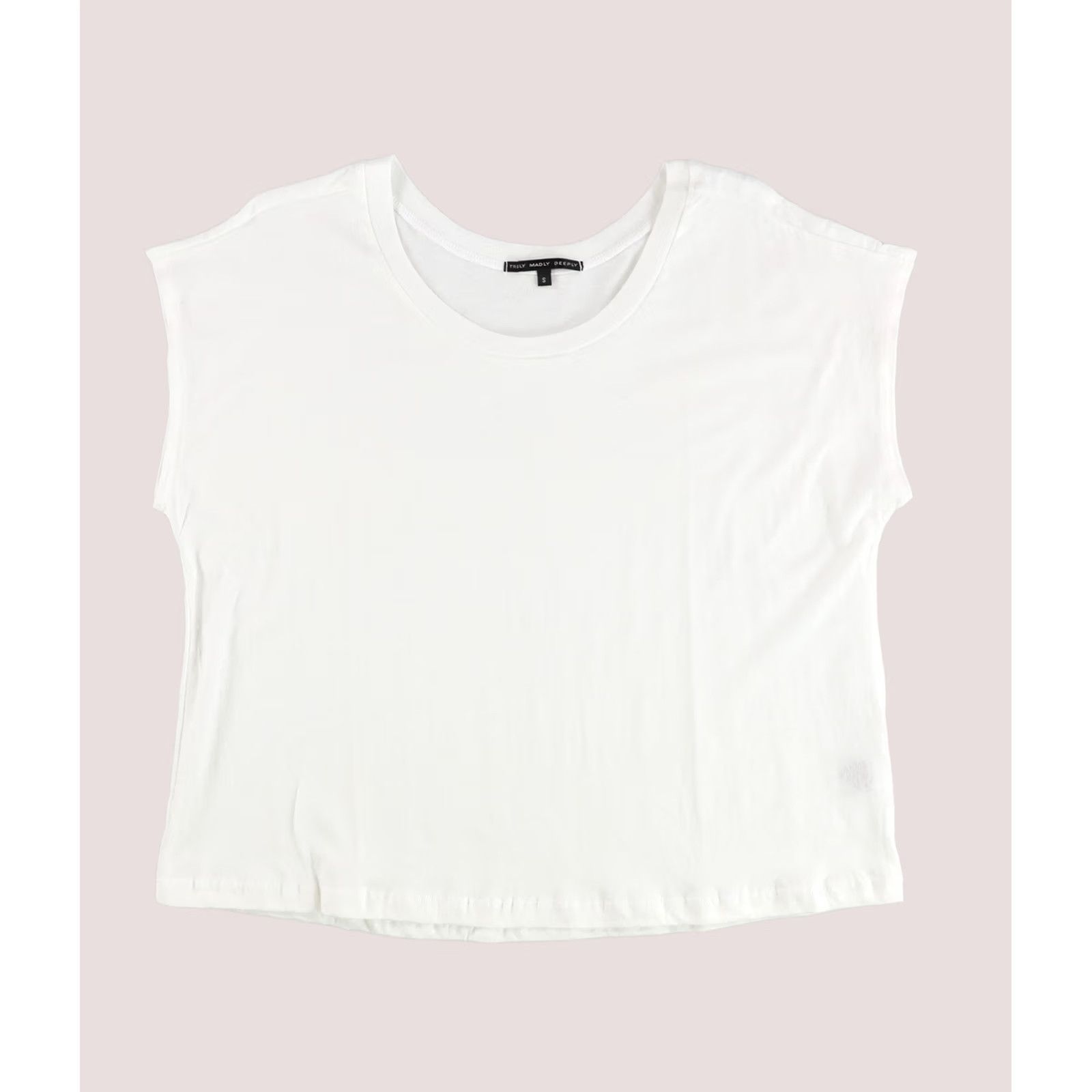 Vintage VINTAGE TRULY MADLY DEEPLY Womens Plain Cap Sleeve Basic T-Shirt ivory L Size L / US 10 / IT 46 - 1 Preview