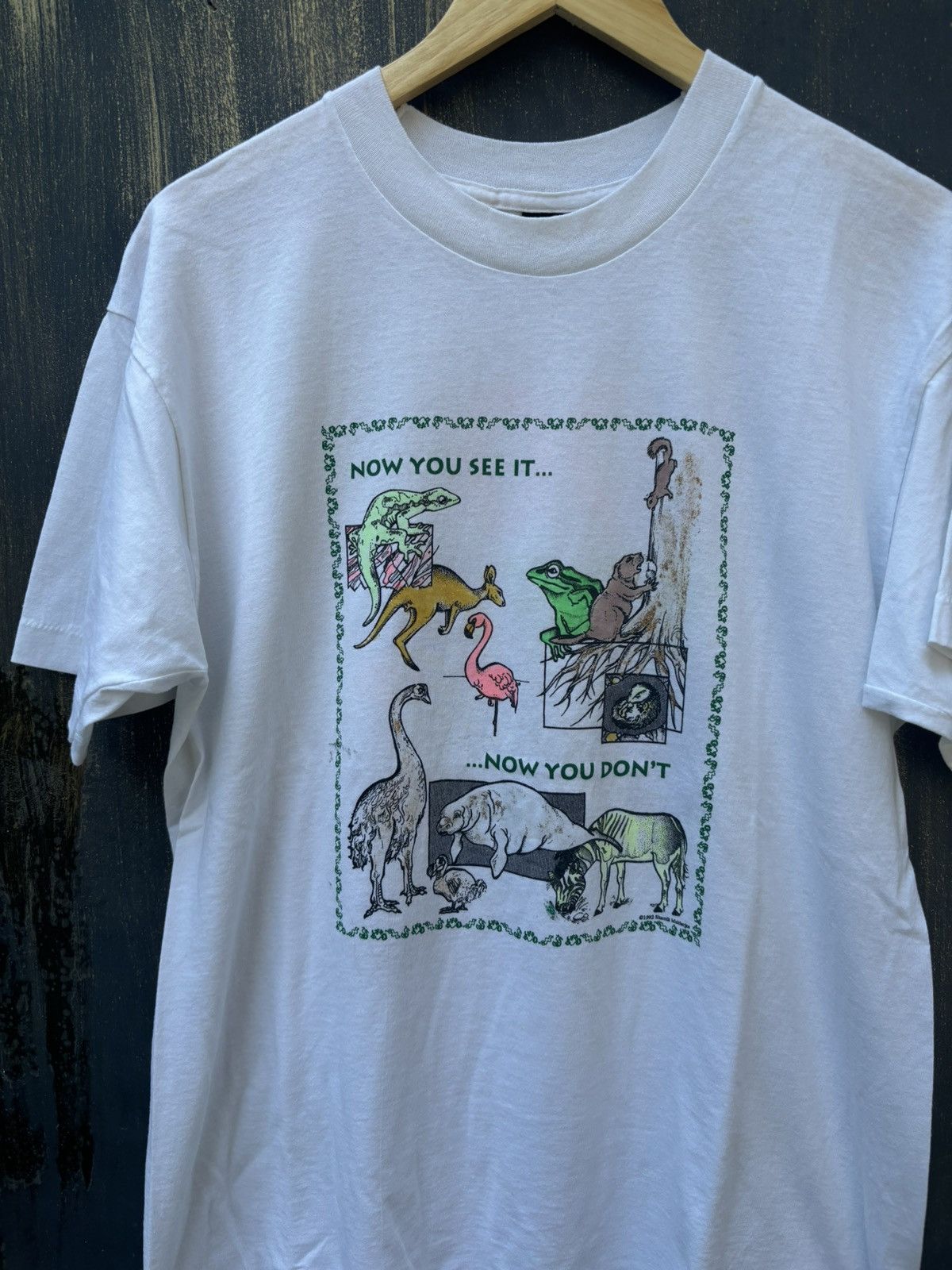 Vintage RARE! Vintage 90’s Art Now You See It Animal Tee Size US XL / EU 56 / 4 - 3 Thumbnail