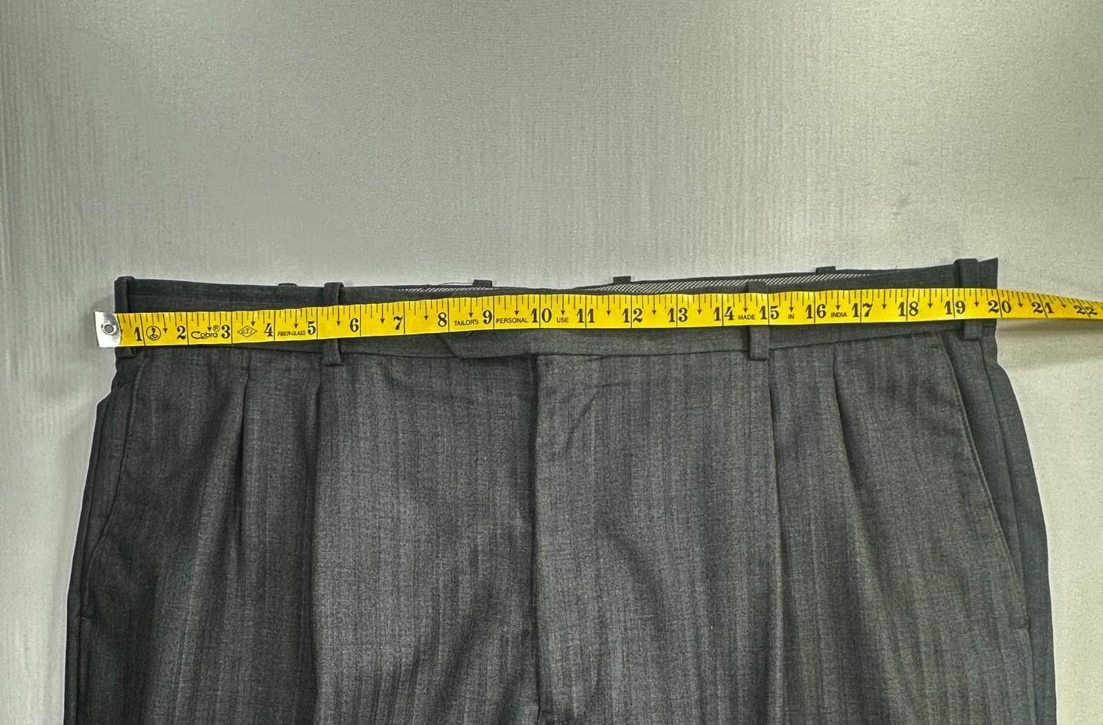 Other Luca Rossi Pleated Pinstripe Gray Dress Pants Men's 40/34 Size US 40 / EU 56 - 5 Thumbnail