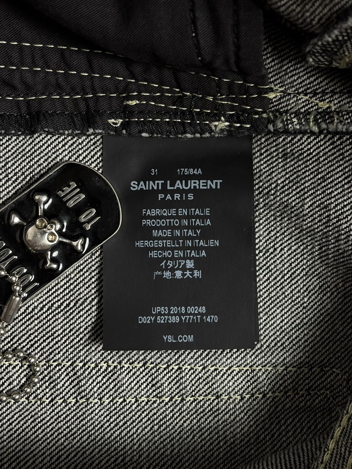 Saint Laurent Paris SLP FW18 D02 slim dark grey denim Size US 31 - 4 Thumbnail