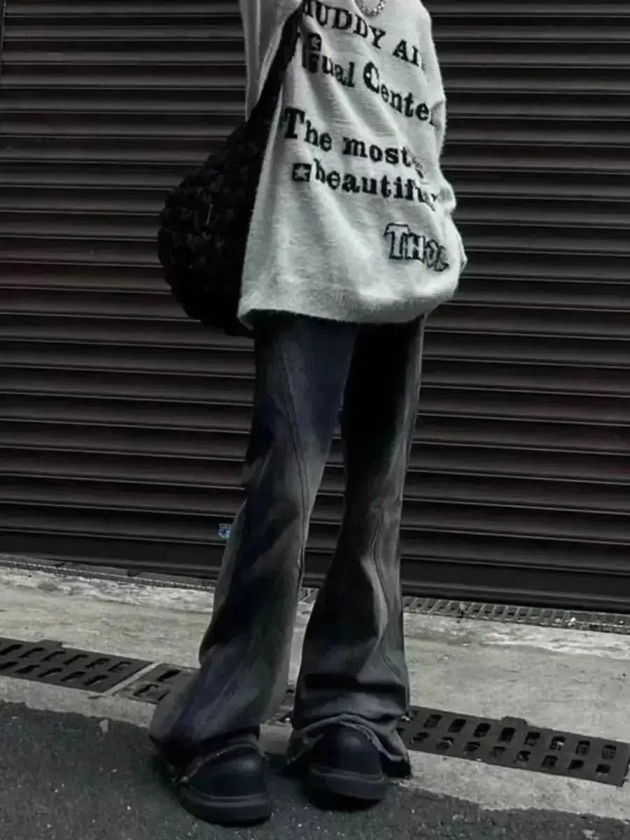 Japanese Brand Street Hip Hop Grunge Y2K Micro Flared Jeans Size US 30 / EU 46 - 1 Thumbnail
