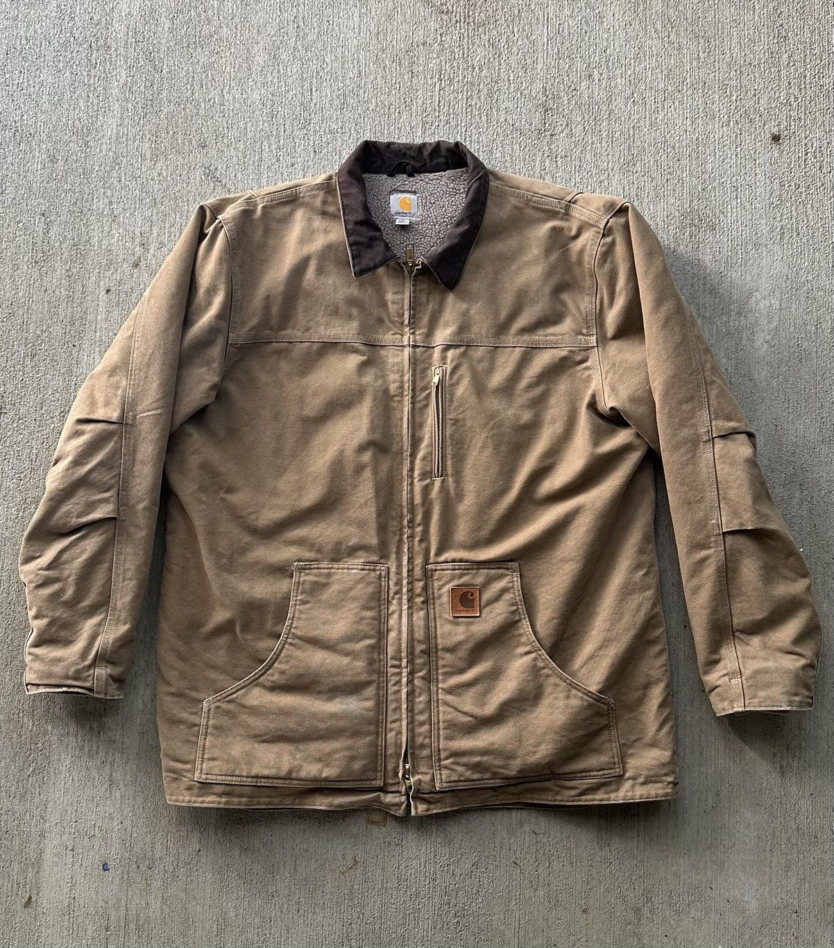 Carhartt Vintage Carhartt C61 Brown Ridge Coat Sherpa Lined Size US XL / EU 56 / 4 - 1 Thumbnail