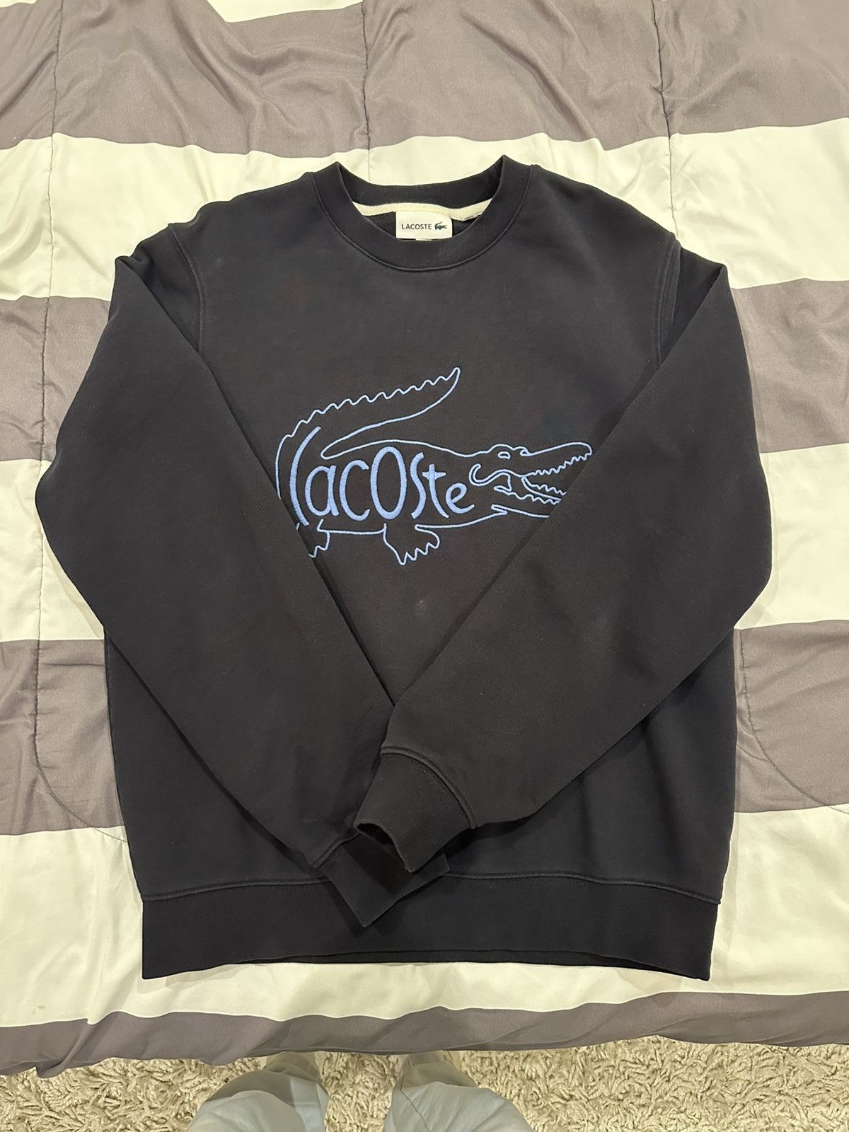 Lacoste Navy Lacoste Crewneck With Crocodile Design Size US M / EU 48-50 / 2 - 1 Thumbnail