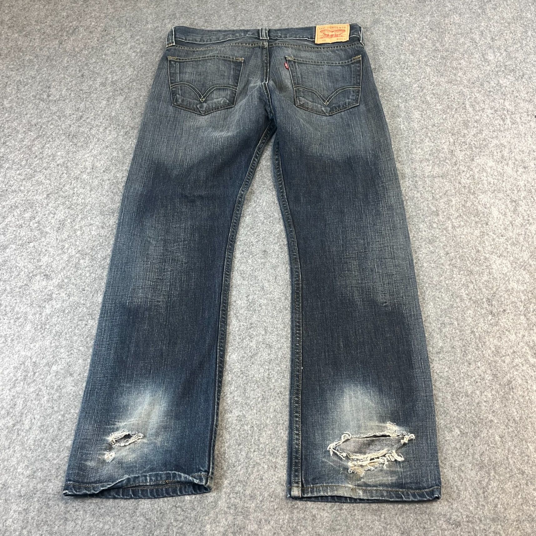 Levi's Levi's 506 Jeans Relaxed Mens 36 32 Dark Wash Blue Whiskers Fade Distressed Denim 5-Pocket Straight Vintage Mens Regular Warm Tags? Size US 36 / EU 52 - 2 Thumbnail