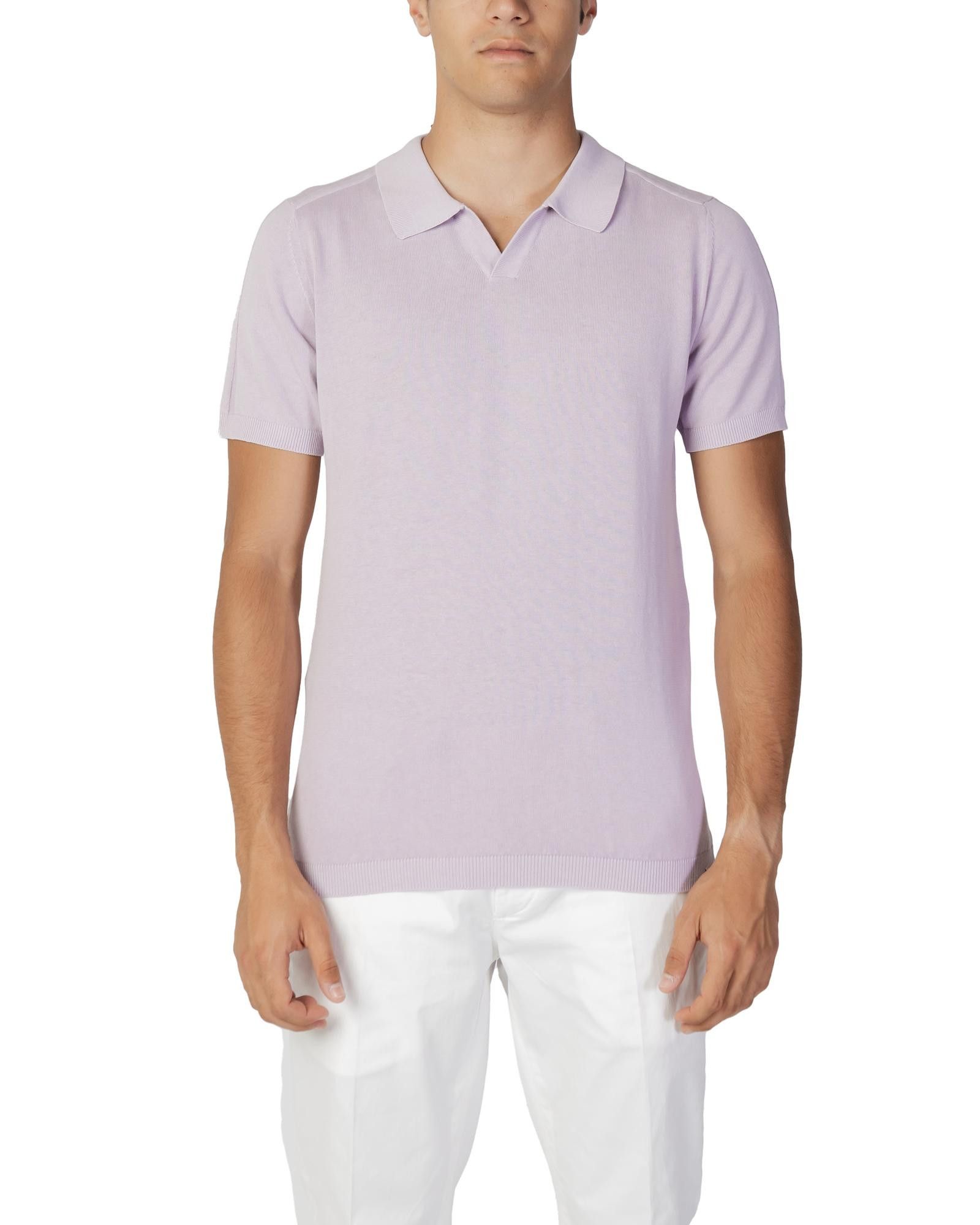 image of Liu Jo Classic Plain Short Sleeve Polo Shirt in Liliac, Men's (Size Medium)