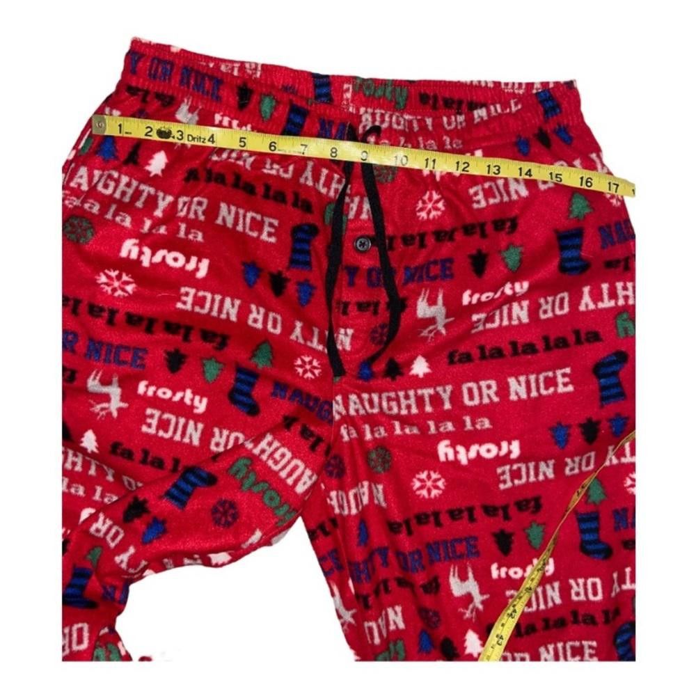 Designer Naughty Or Nice Fleece Holiday Pajama Pants Medium Size ONE SIZE - 4 Thumbnail