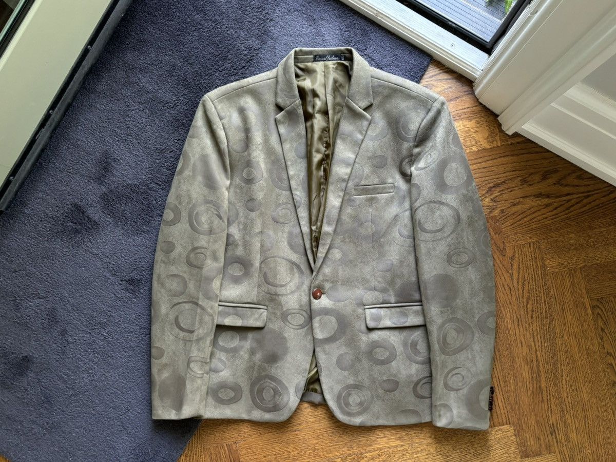 Japanese Brand × Other × Vintage The Riddler Ass Coat Micro Suede 90s Vintage Blazer Pattern Size 36S - 9 Thumbnail