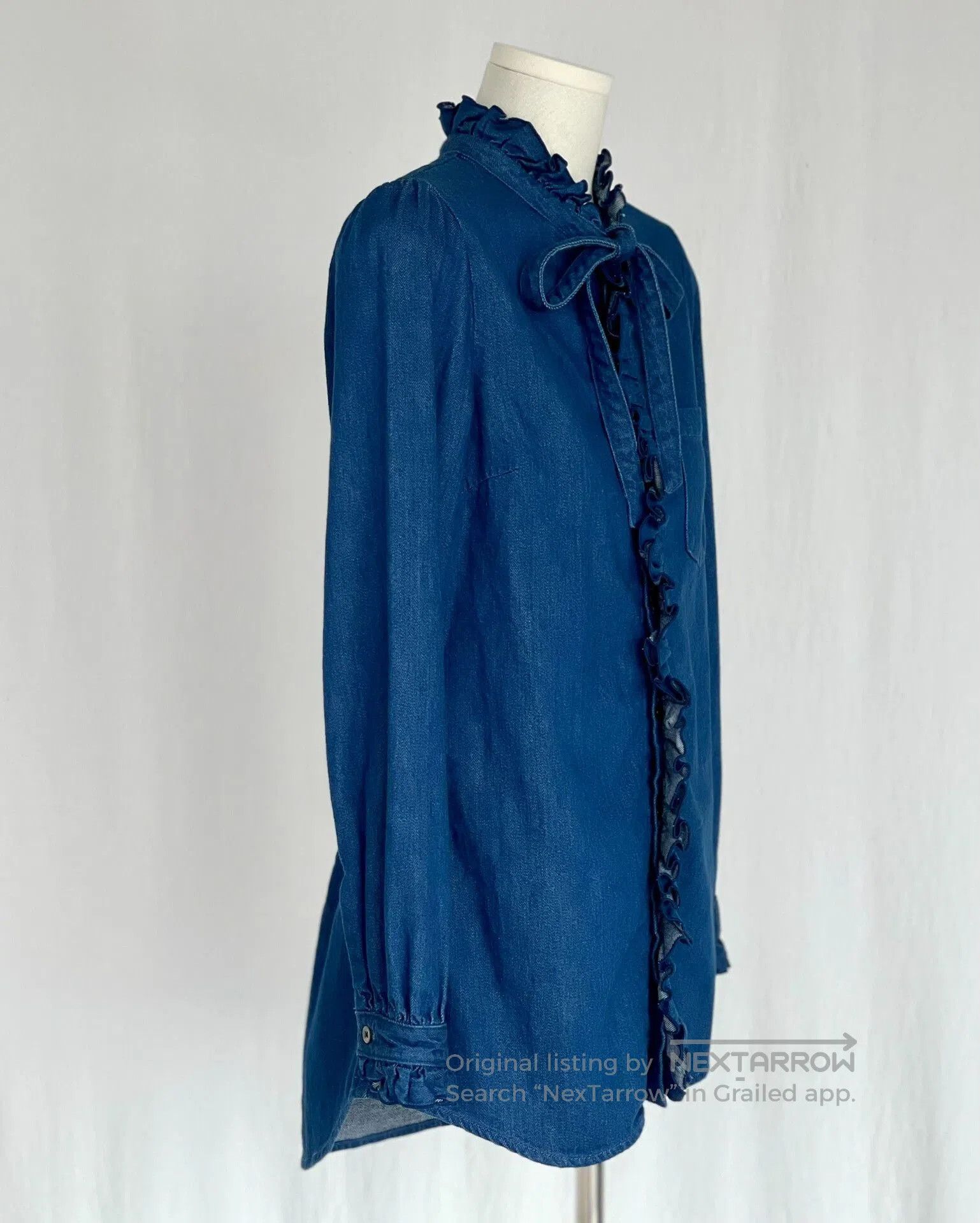 Kapital Cute Denim Ruffled Collar Shirt. Size XS / US 0-2 / IT 36-38 - 5 Thumbnail