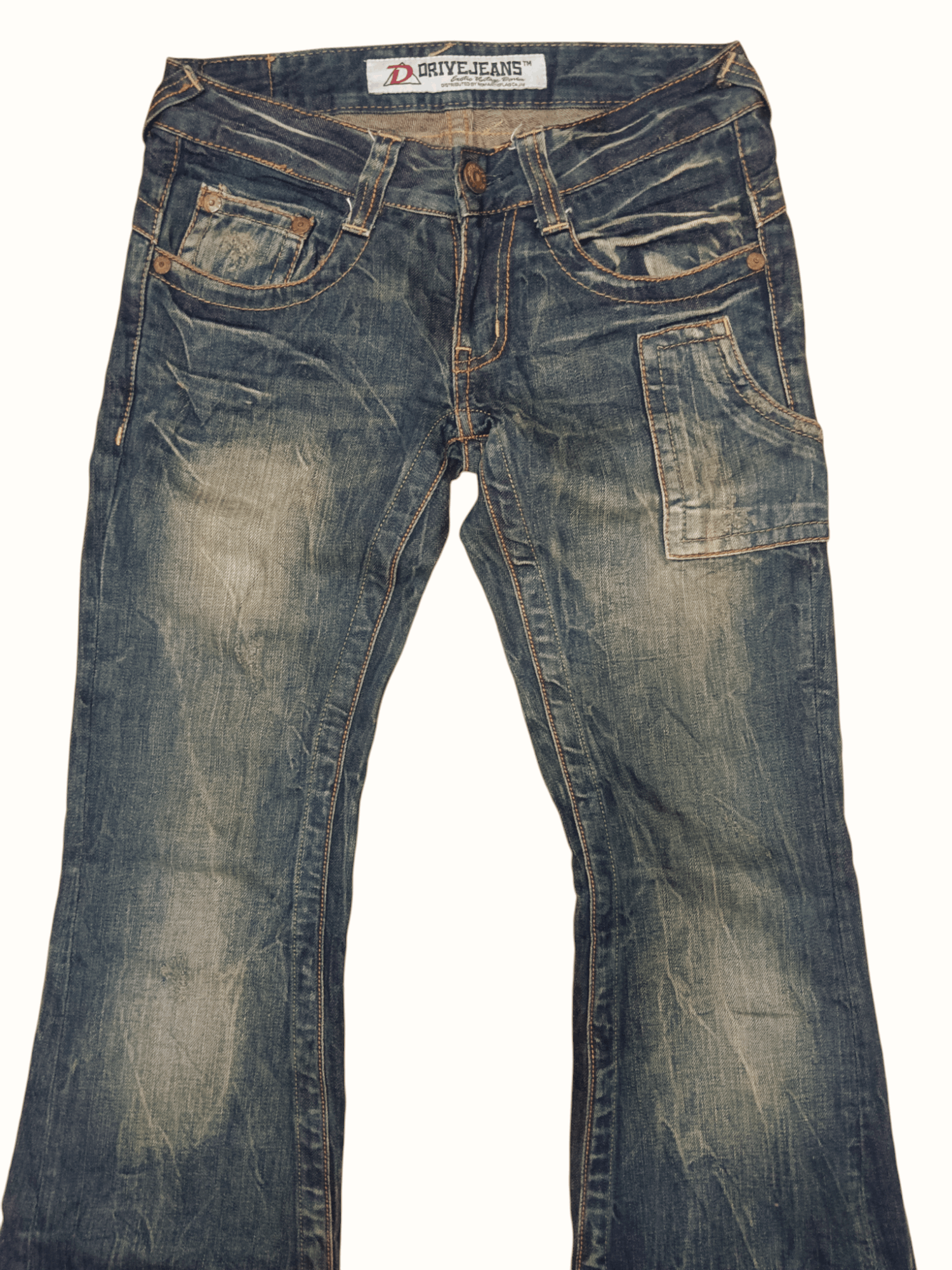 Le Grande Bleu (L.G.B.) 🔥Drive Jeans🔥 Seditionaries Unisex Low Rise Flare Jeans Size US 27 - 4 Thumbnail